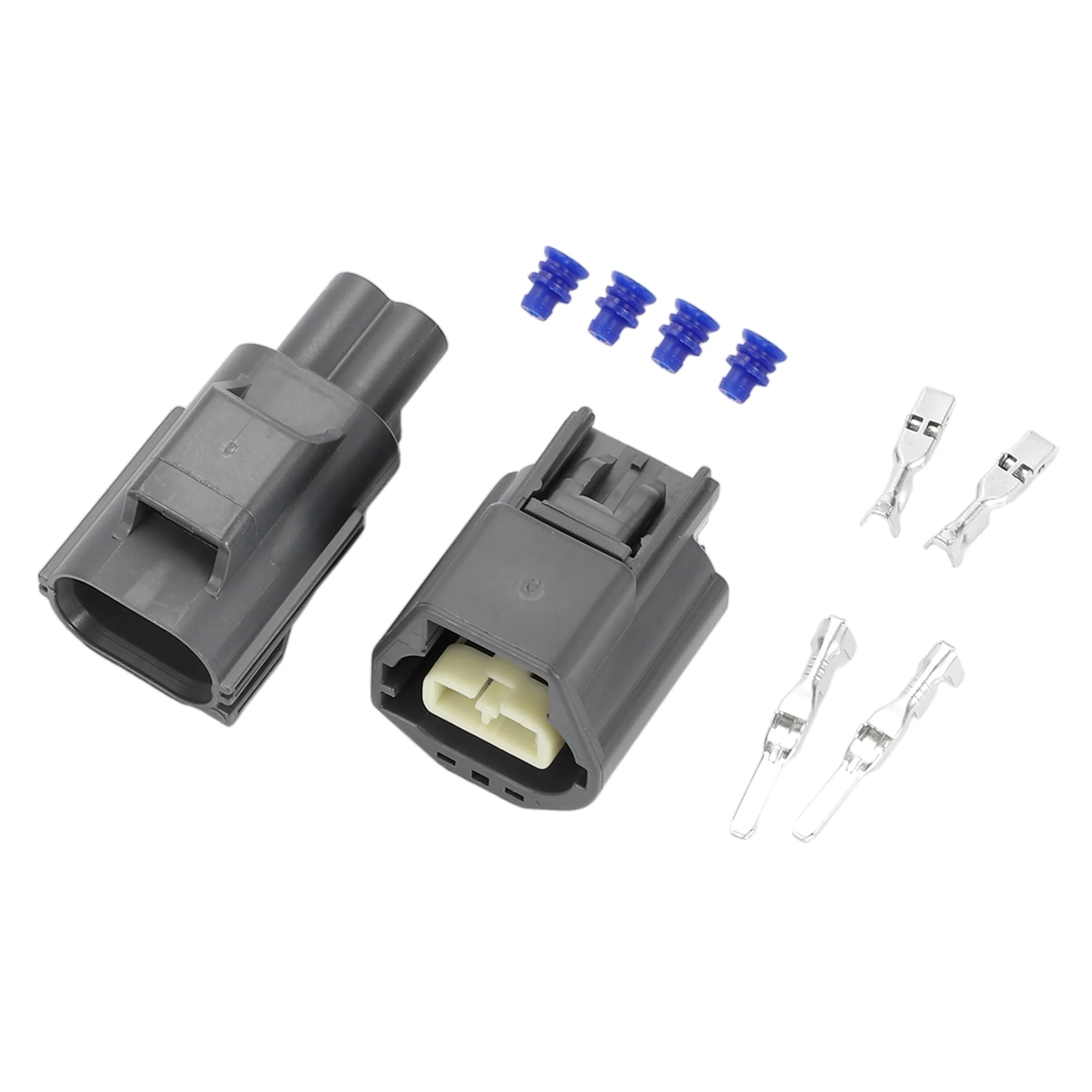 2 Pin Solenoid Valve Connector Plug - Car Male Female Wire Terminal Connector - for Toyota Plastic Gray - 1 Set