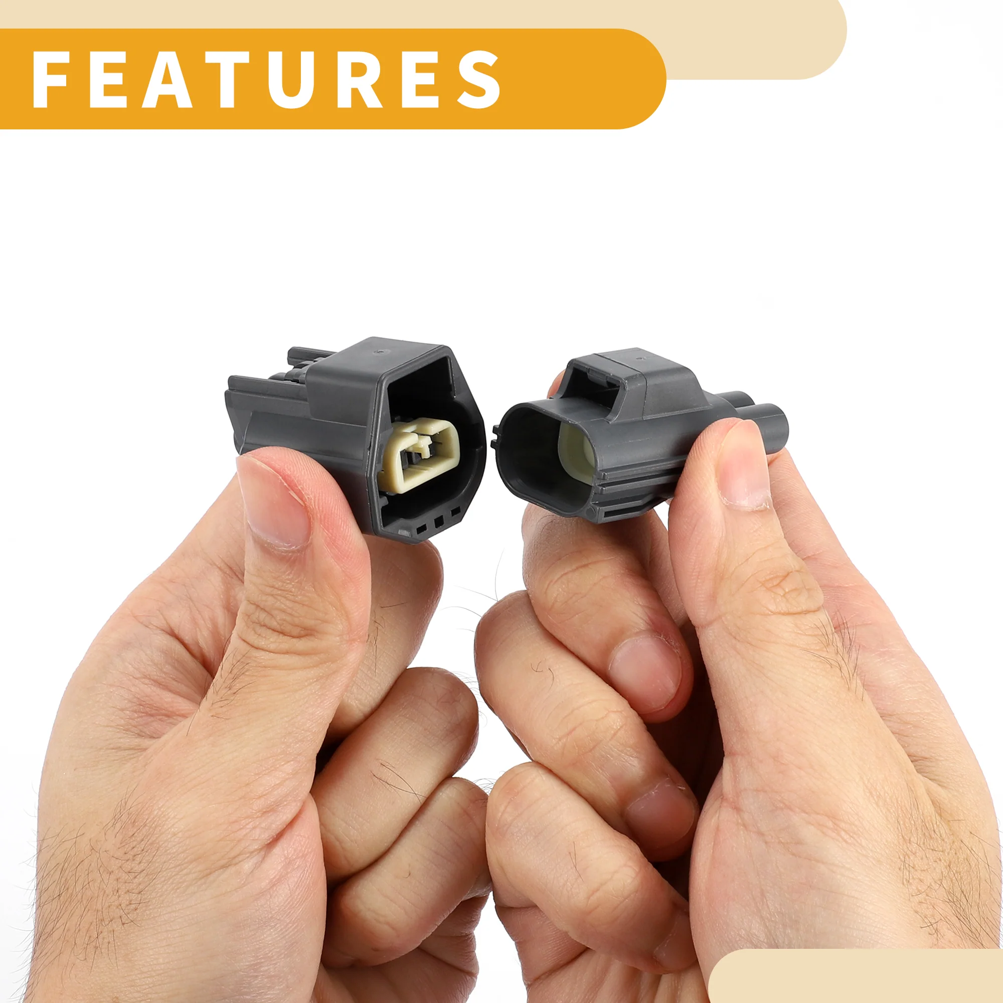 2 Pin Solenoid Valve Connector Plug - Car Male Female Wire Terminal Connector - for Toyota Plastic Gray - 1 Set - Image 5