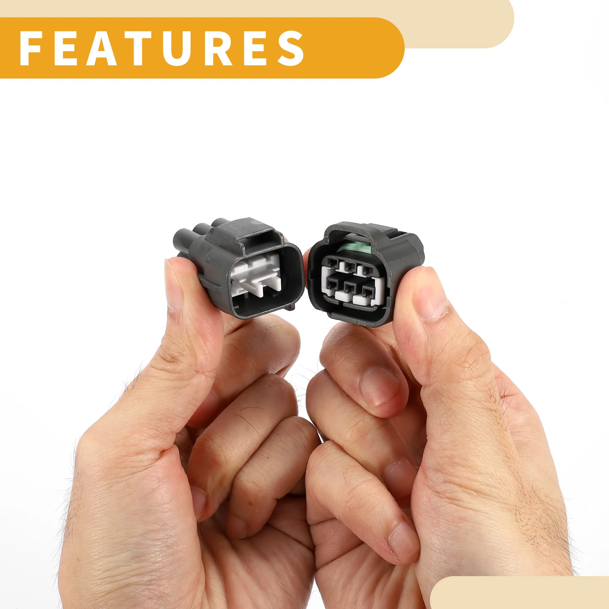 6 Pin Front Headlight Connector Plug - Car Male Female Wire Terminal Connector - for Toyota Plastic Black - 1 Set - Image 5
