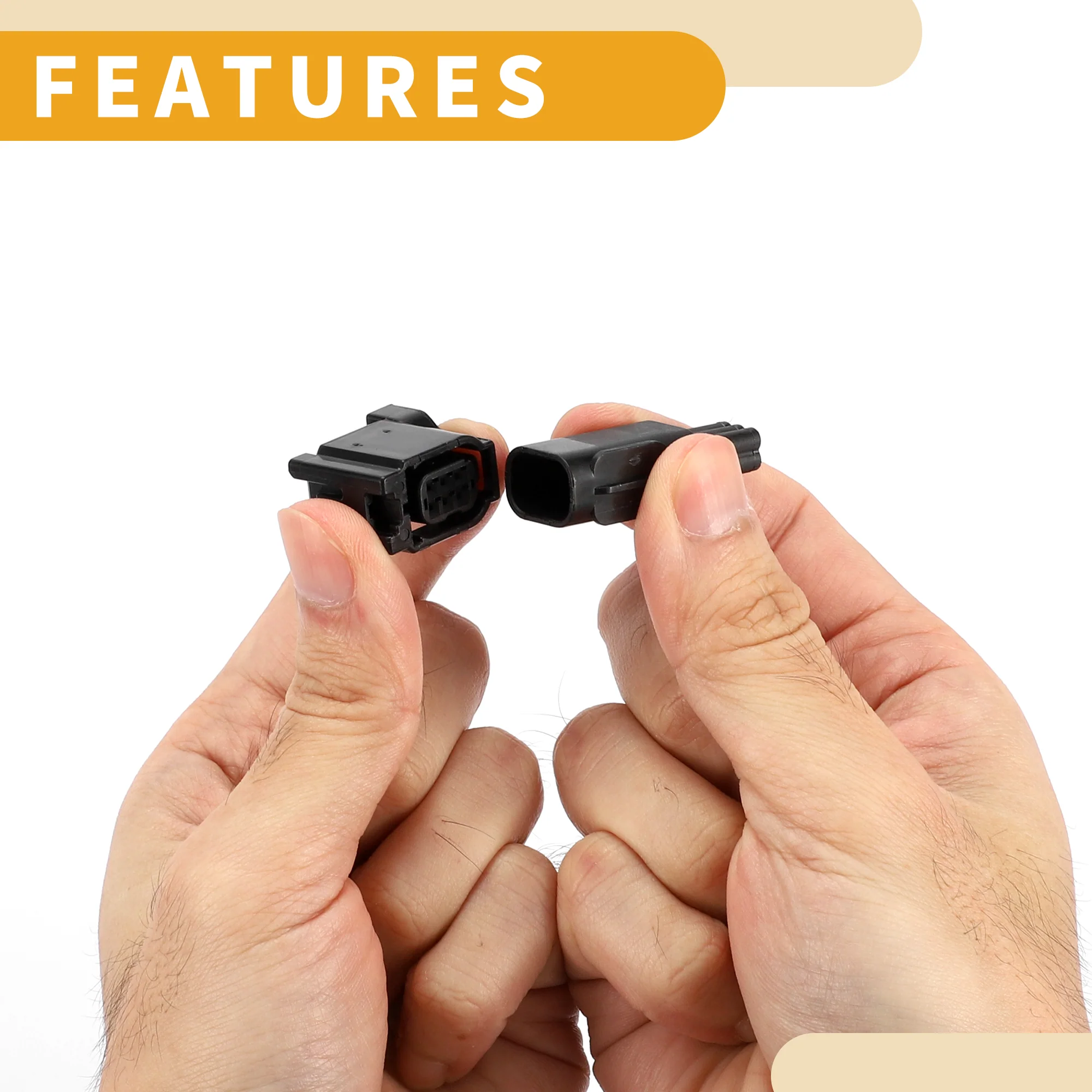 6 Pin Reversing Sensor Connector Plug - Car Male Female Wire Terminal Connector - for Toyota Plastic Black - 1 Set - Image 5