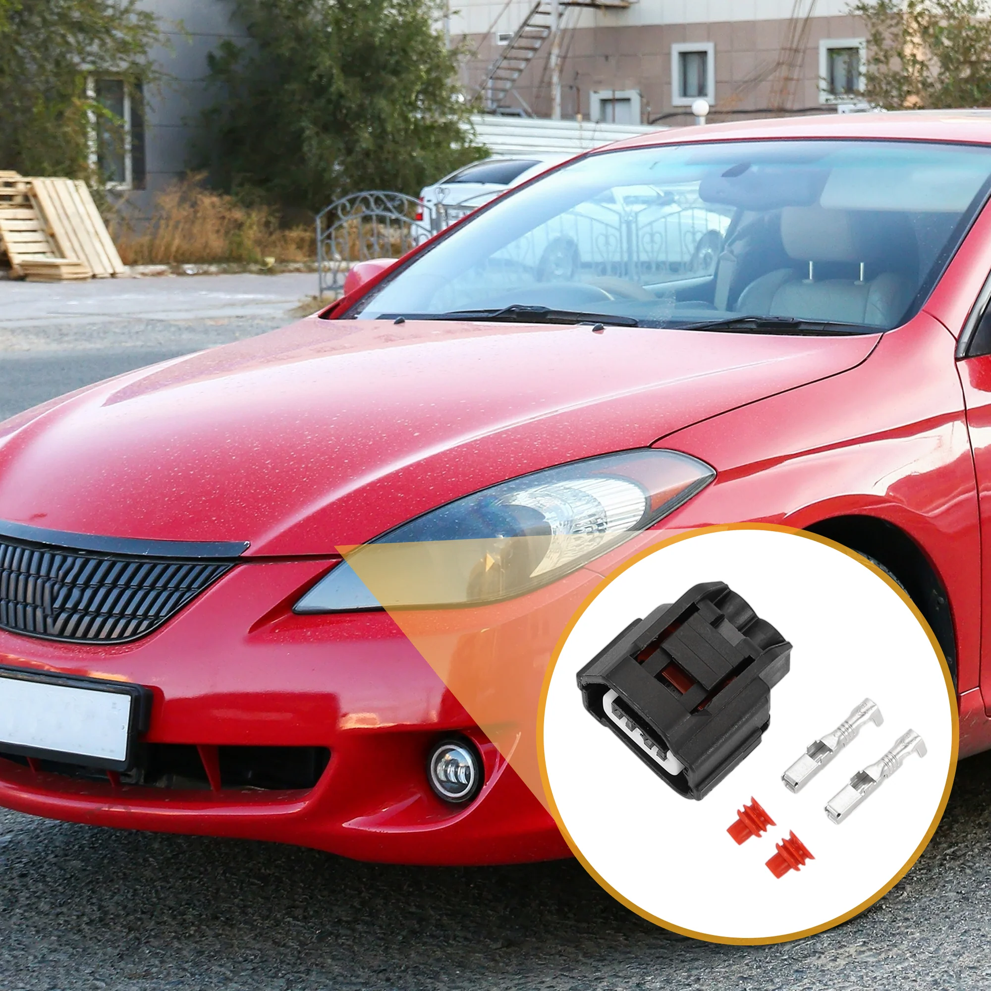 2 Pin Temperature Sensor Connector Plug - Car Female Wire Terminal Connector - for Toyota Plastic Black - 1 Set - Image 4