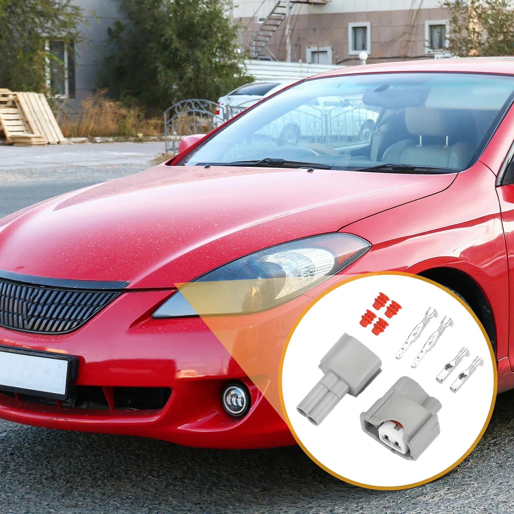 2 Pin Fuel Injector Connector Plug No.9098011875 - Car Male Female Wire Terminal Connector - for Toyota Plastic Gray - 1 Set - Image 4