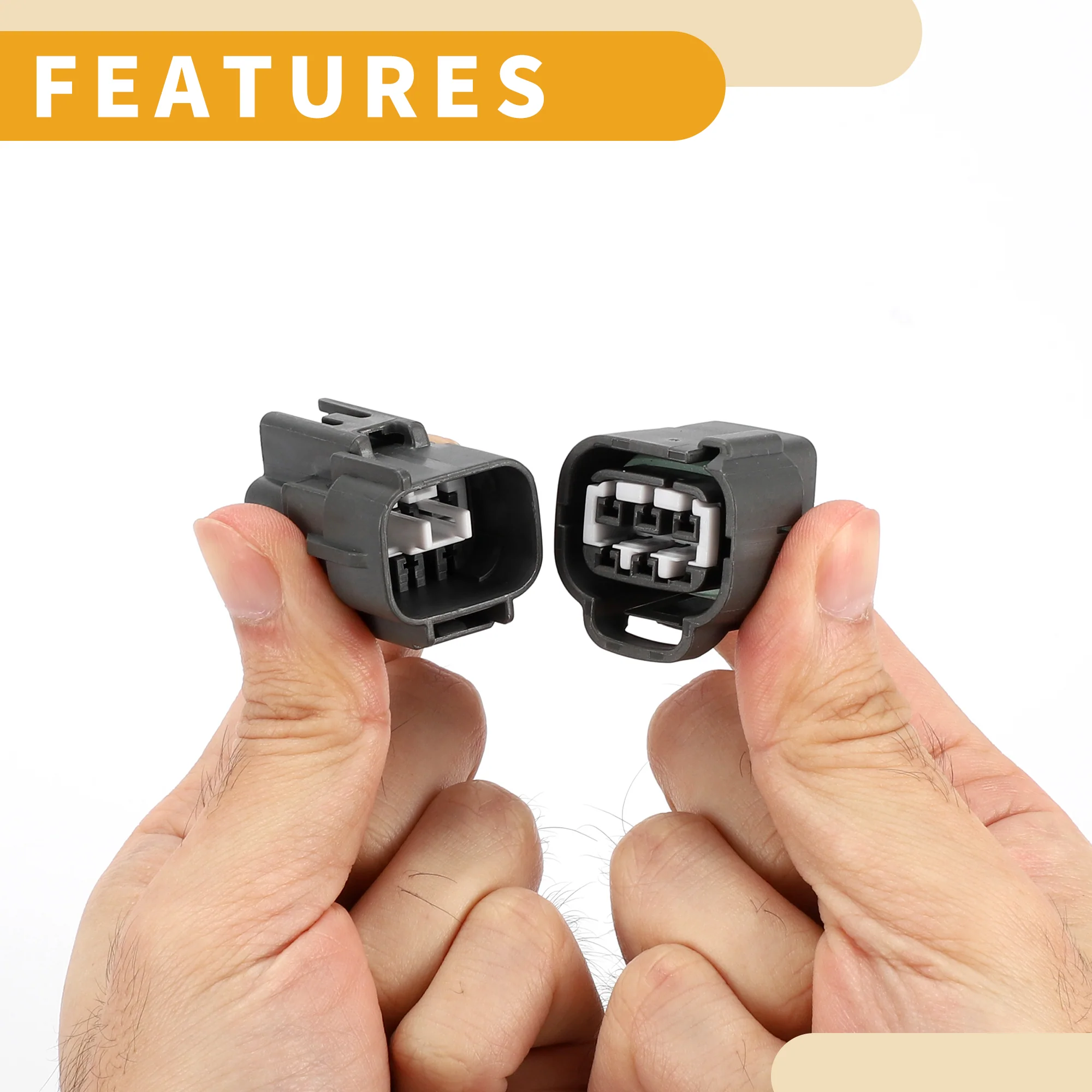 6 Pin Headlight Waterproof Connector Plug - Car Male Female Wire Terminal Connector - for Toyota Plastic Dark Gray - 1 Set - Image 5