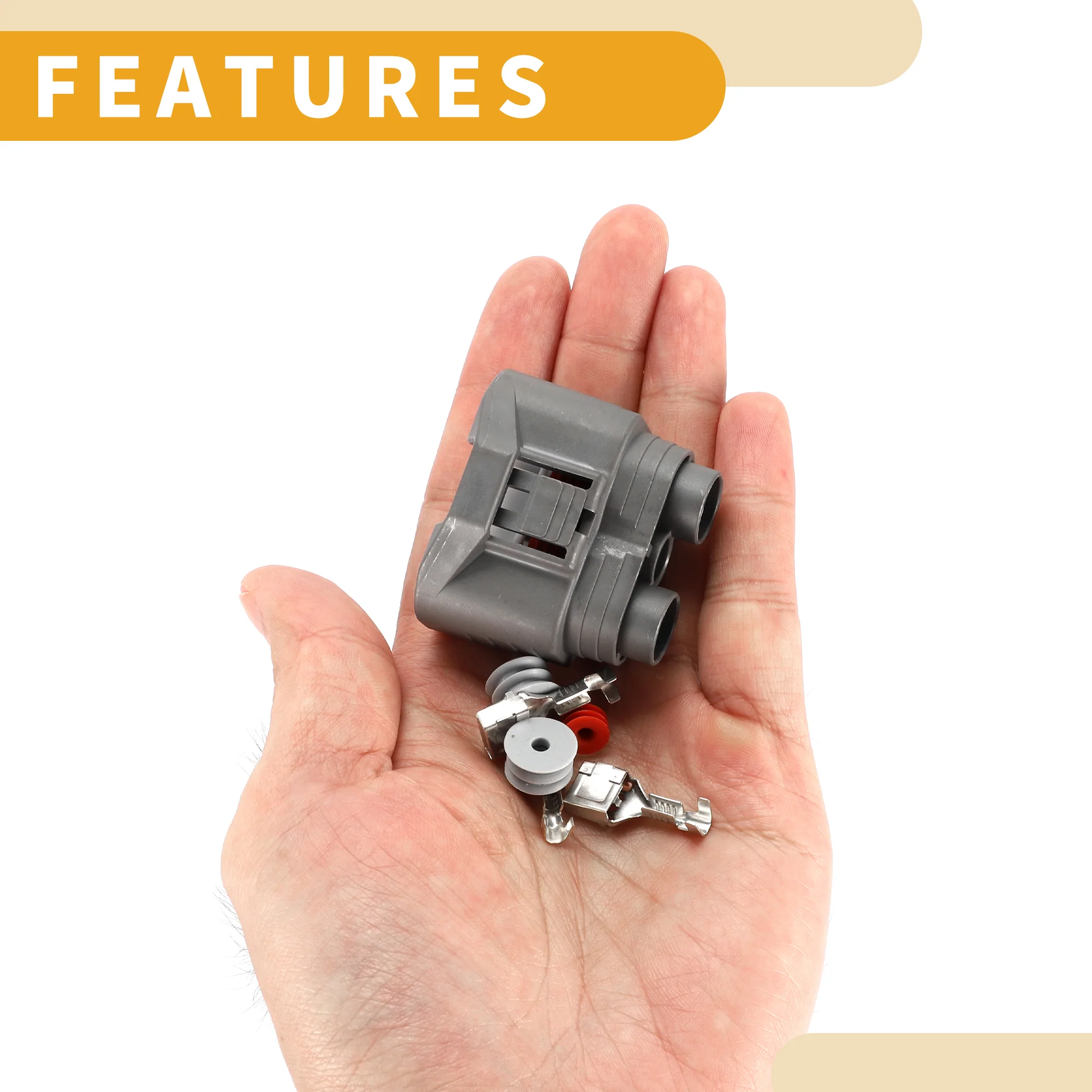 3 Pin Electronic Fan Motor Connector Plug - Car Female Wire Terminal Connector - for Toyota Plastic Gray - 1 Set - Image 7