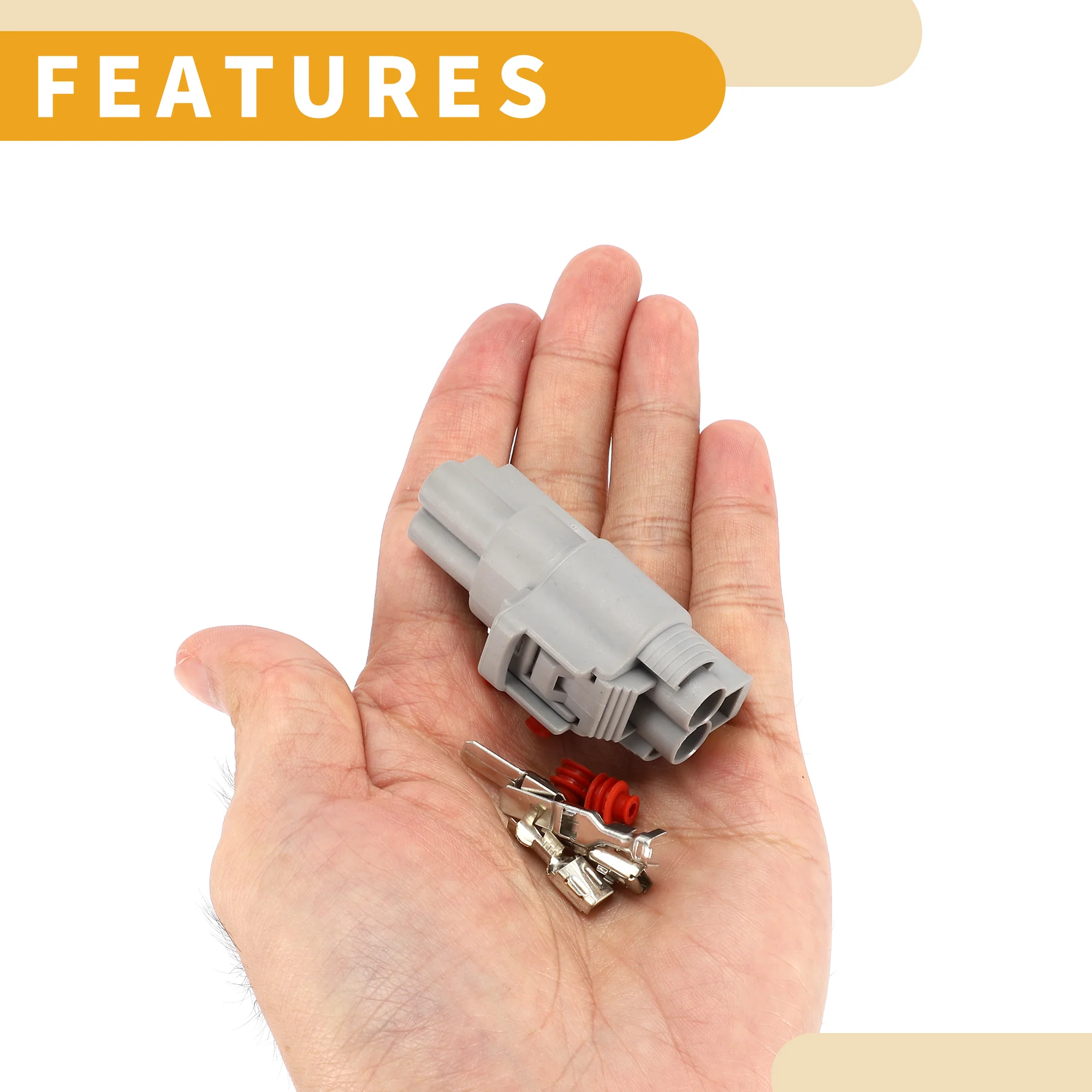 2 Pin Radiator Fan Connector Plug - Car Male Female Wire Terminal Connector - for Toyota RAV4 Plastic Gray - 1 Set - Image 7