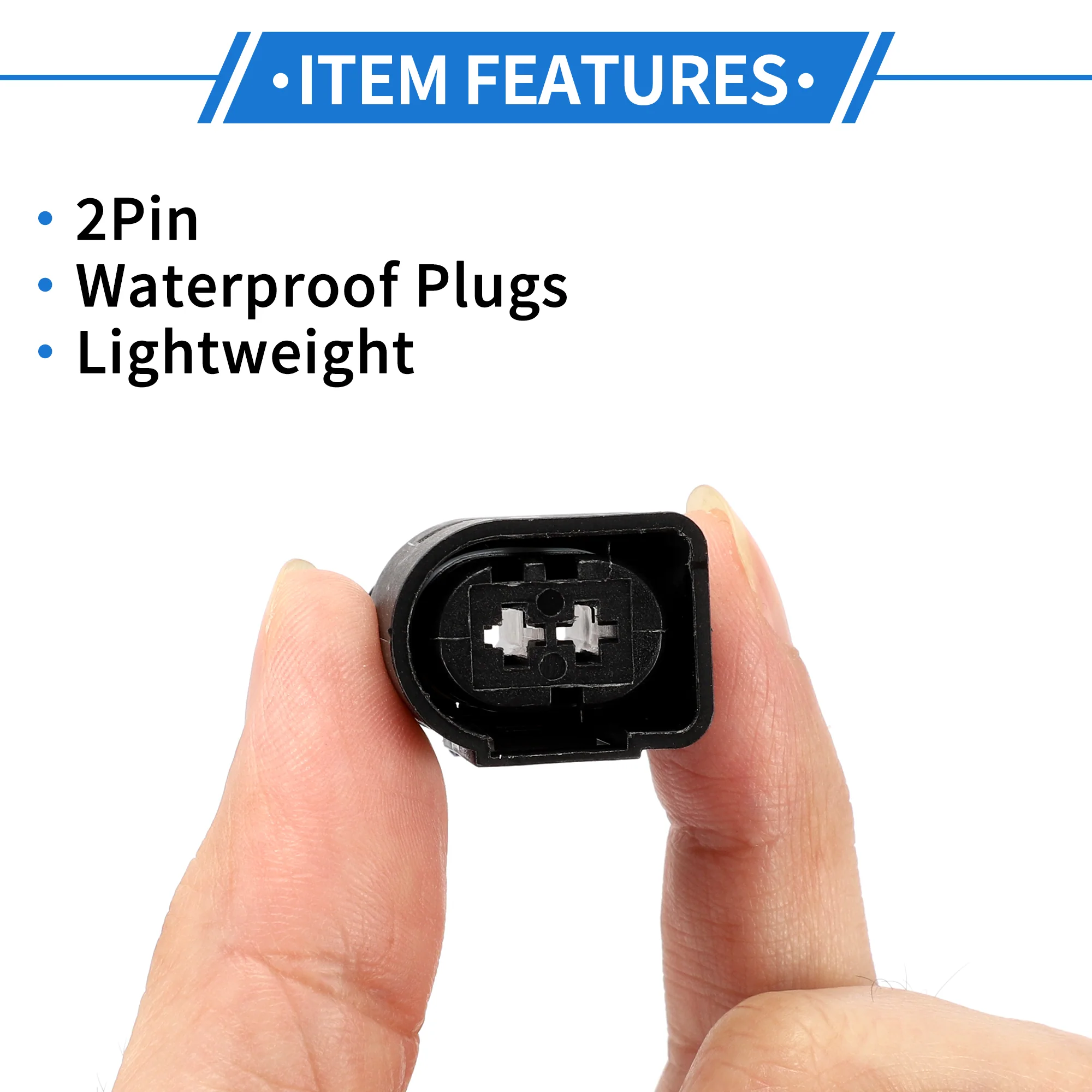 2 Pin Car Wiring Harness Connector Plug Kit Compatible for Mercedes-Benz, Waterproof 3.5 mm Series Plastic Black Female Wire Terminal Connector - Image 5