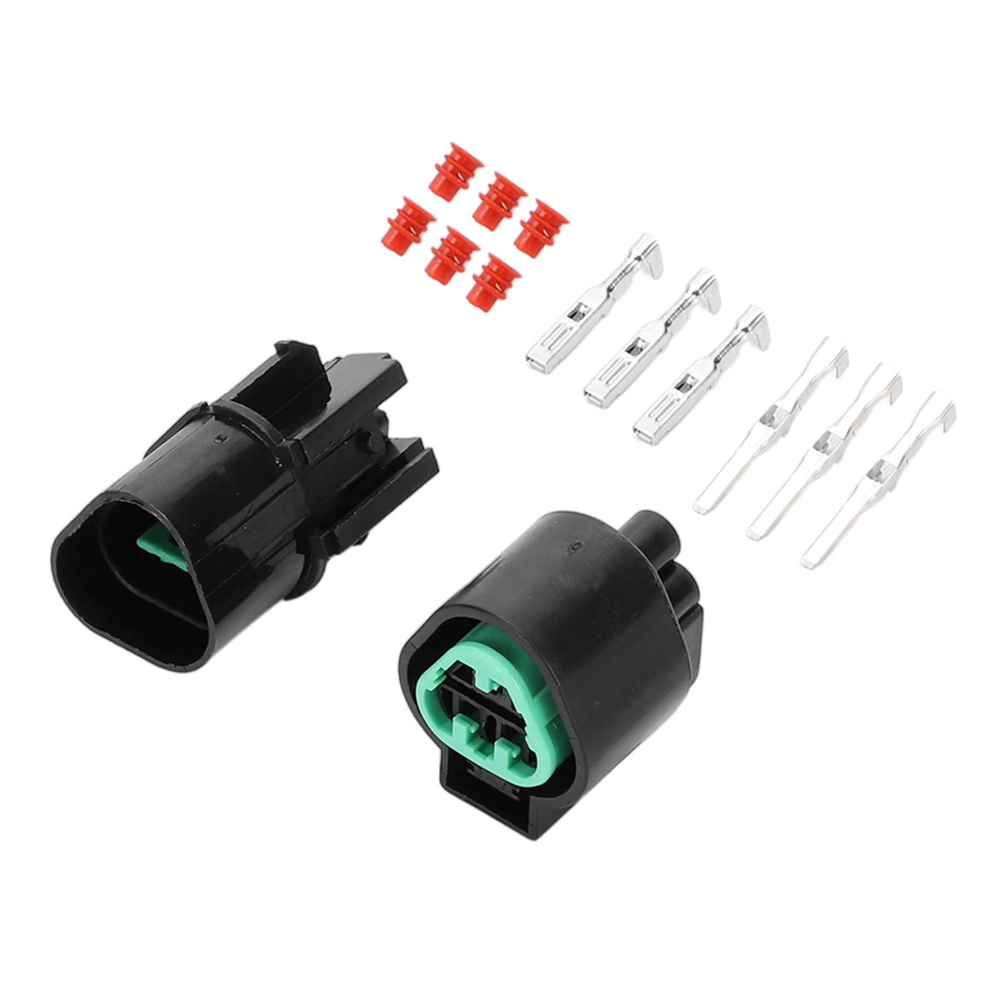 3 Pin Car Sensor Connector Plug Kit Compatible for Hyundai for Kia, Waterproof 2.2 mm Series Plastic Black Male Female Wire Terminal Connector