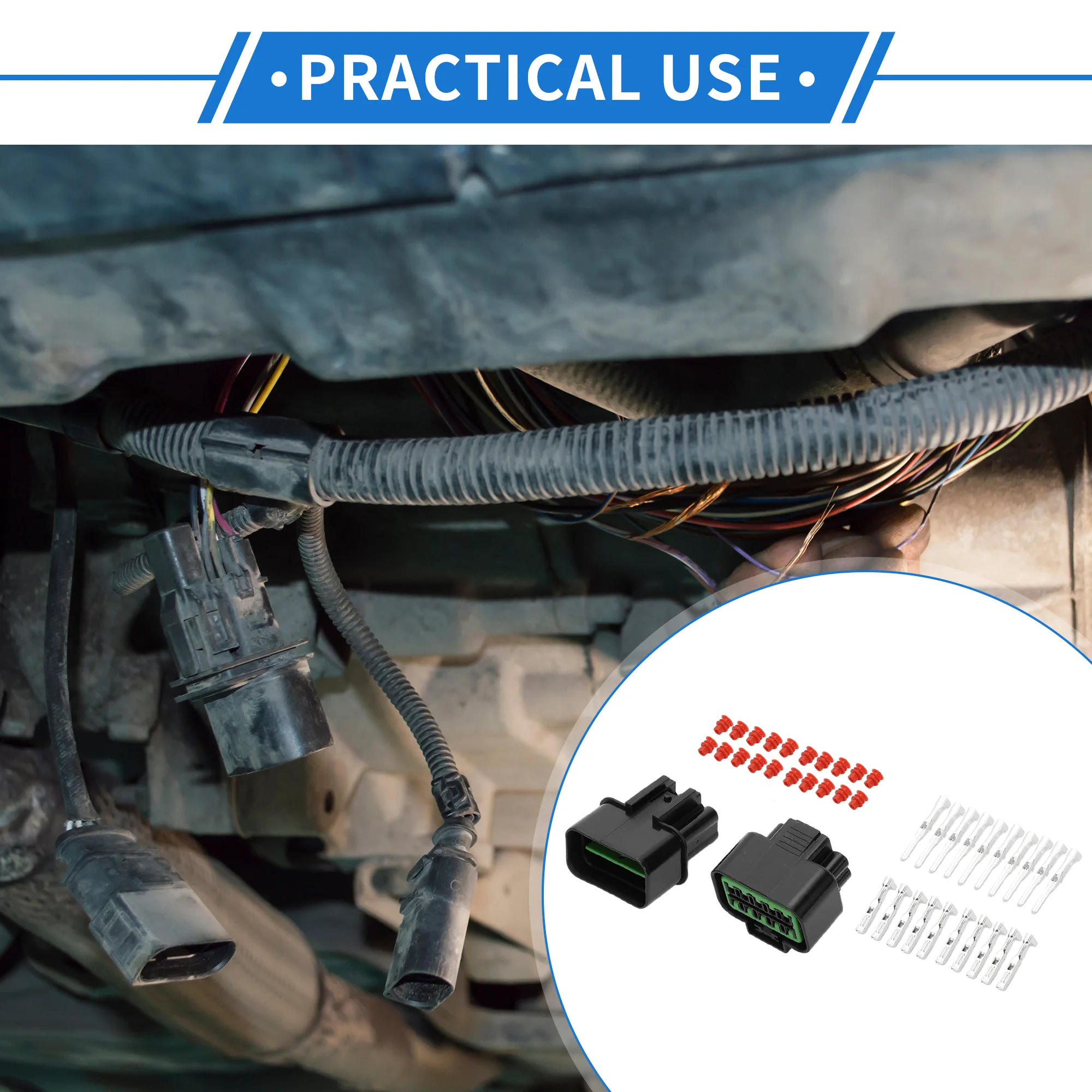 10 Pin Car Wiring Harness Connector Plug Kit Compatible for Hyundai for Kia, Waterproof 2.2mm Series Plastic Black Male Female Wire Terminal Connector - Image 2