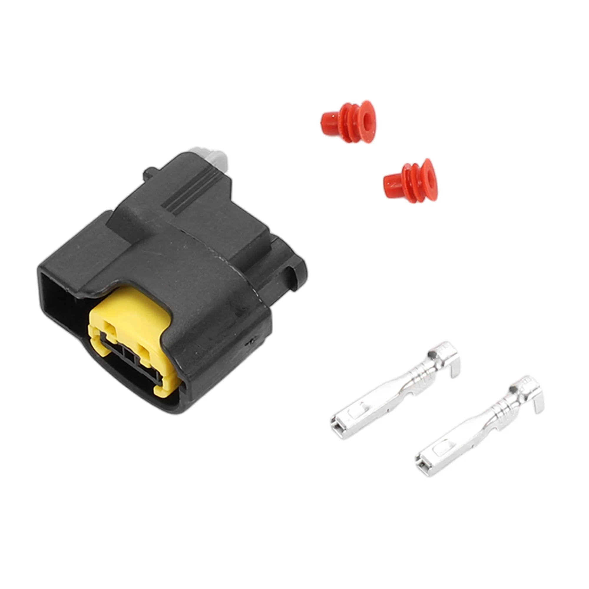 2 Pin Ignition Coil Connector Plug Kit Compatible for Hyundai for Kia, Waterproof 2 mm Series Plastic Black Female Wire Terminal Connector