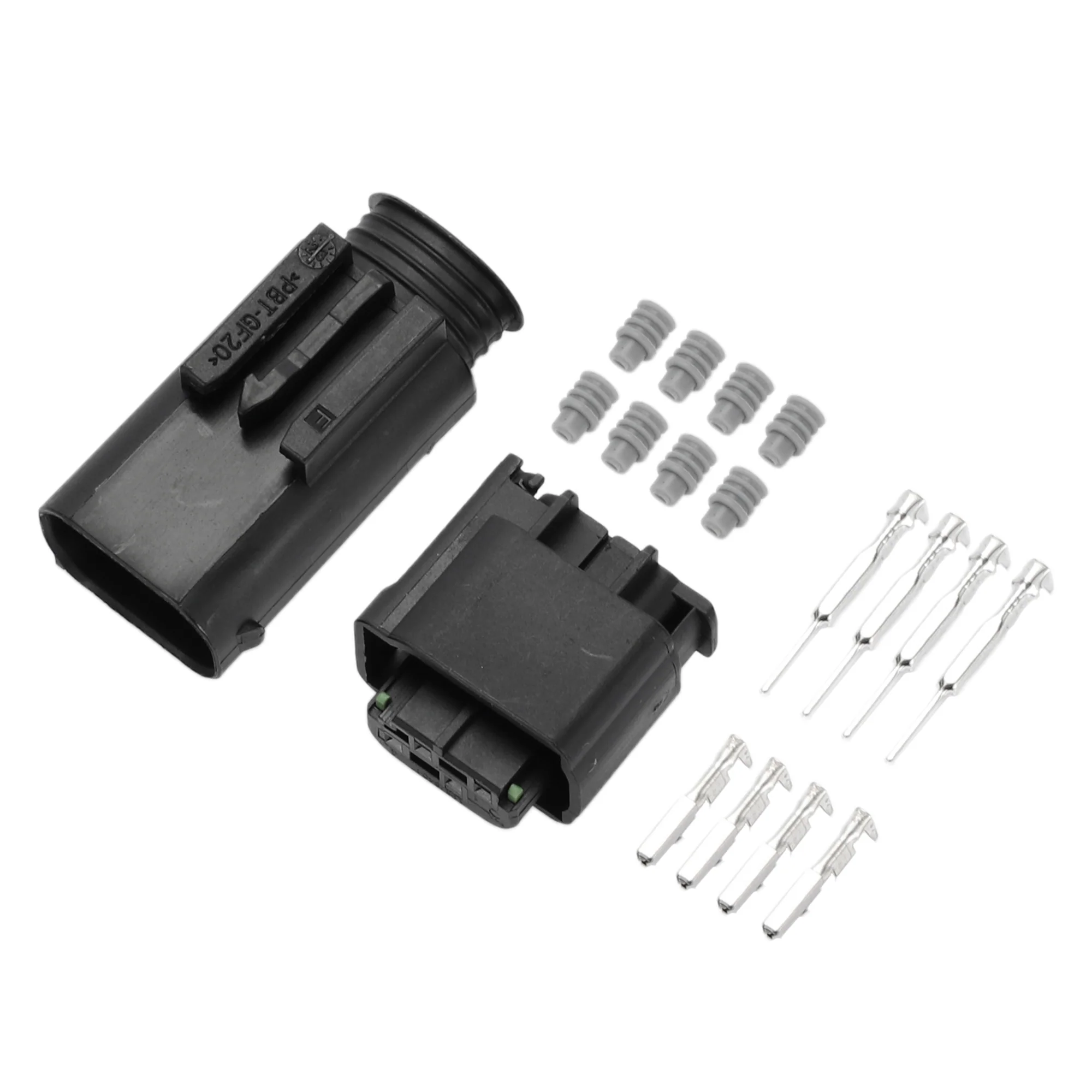 4 Pin Tail Turn Signal Light Connector Kit Compatible for BMW, Waterproof 0.6mm Series Plastic Black Male Female Wire Terminal Connector