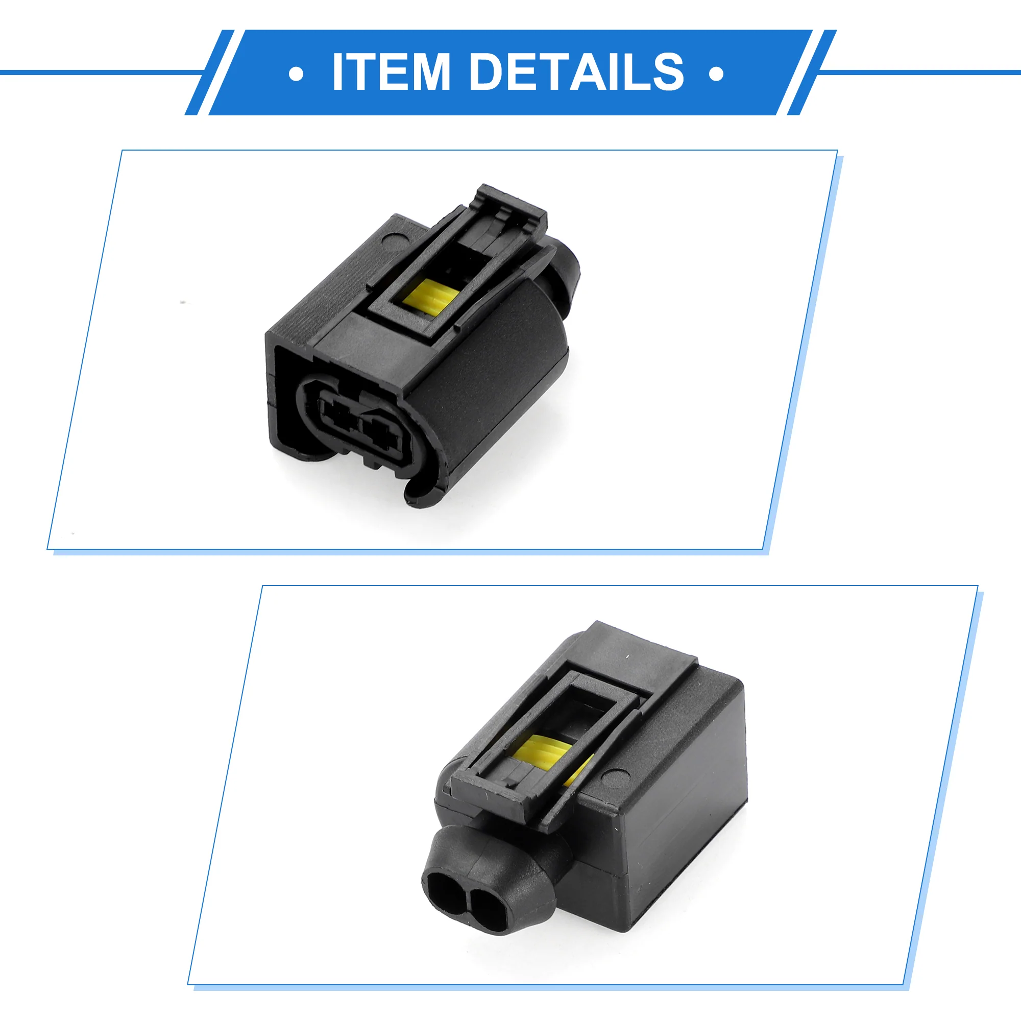 2 Pin Ignition Coil Connector Plug Kit Compatible for Roewe 305 360MG, Waterproof 3.5mm Series Plastic Black Female Wire Terminal Connector - Image 7