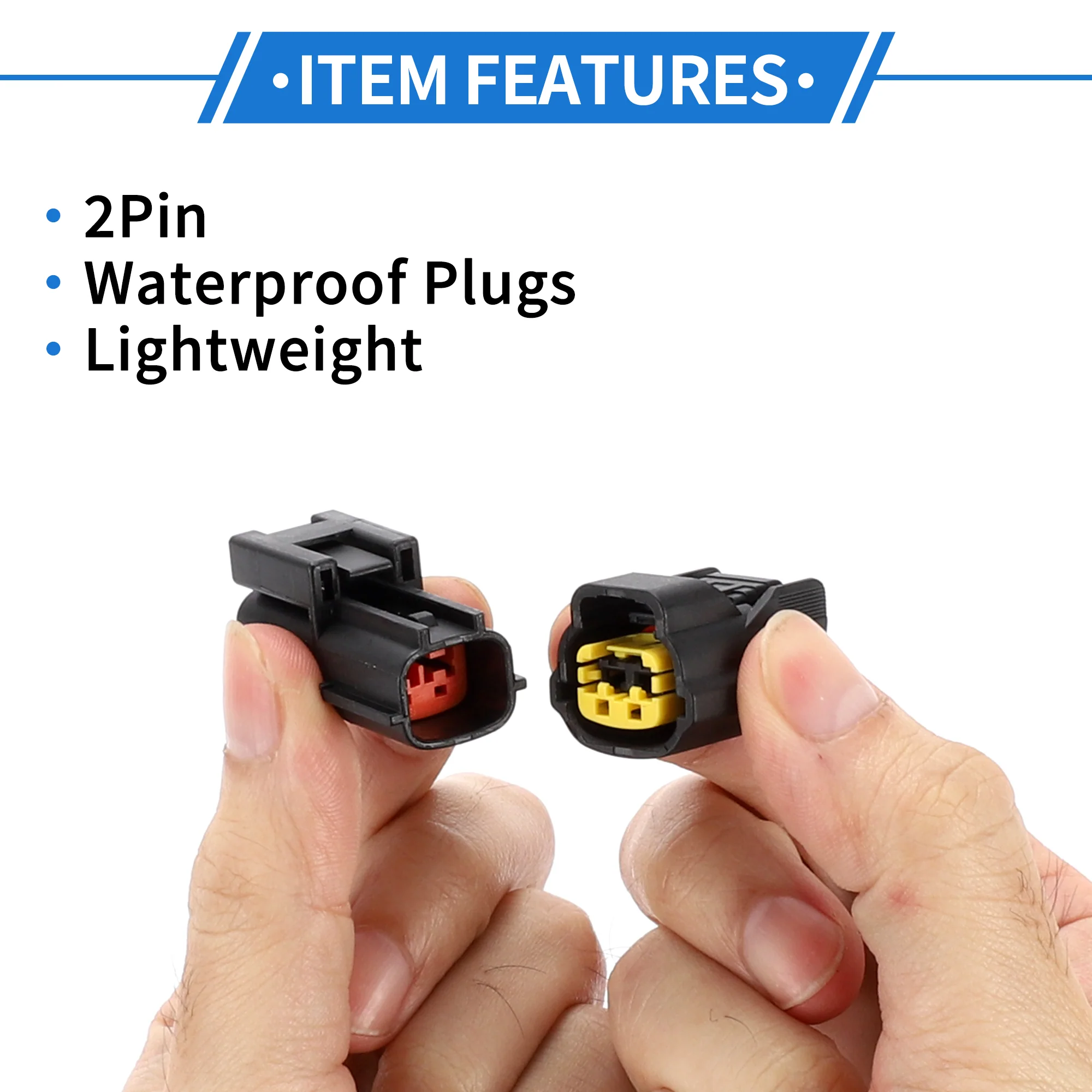 2 Pin Car Ballast Connector Plug Kit Compatible for Hyundai Elantra, Waterproof 2.3mm Series Plastic Black Male Female Wire Terminal Connector - Image 5