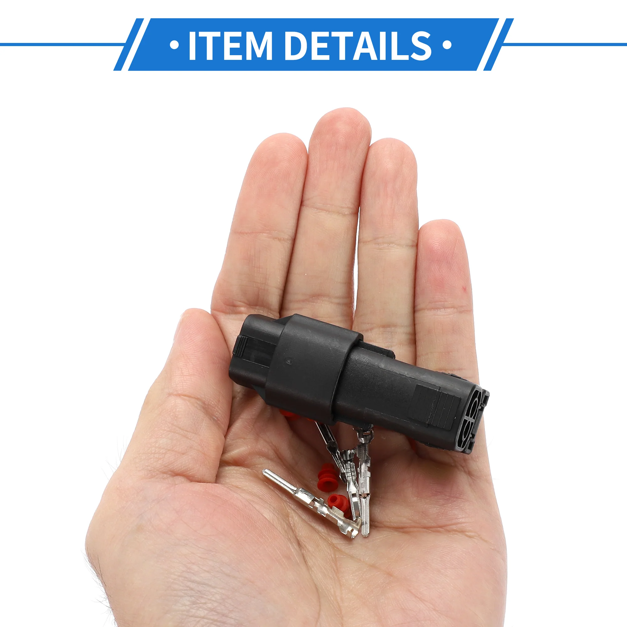 2 Pin Car Ballast Connector Plug Kit Compatible for Hyundai Elantra, Waterproof 2.3mm Series Plastic Black Male Female Wire Terminal Connector - Image 6