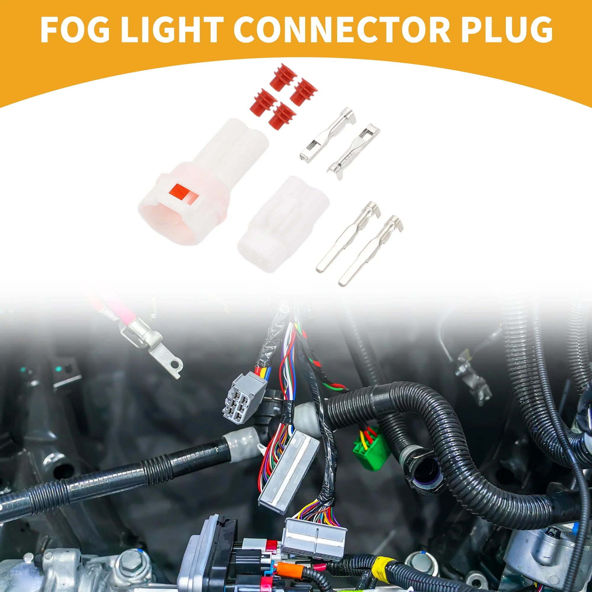 2 Pin Fog Light Connector Plug - Car Male Female Wire Terminal Connector - for Yamaha Plastic White - 1 Set - Image 3