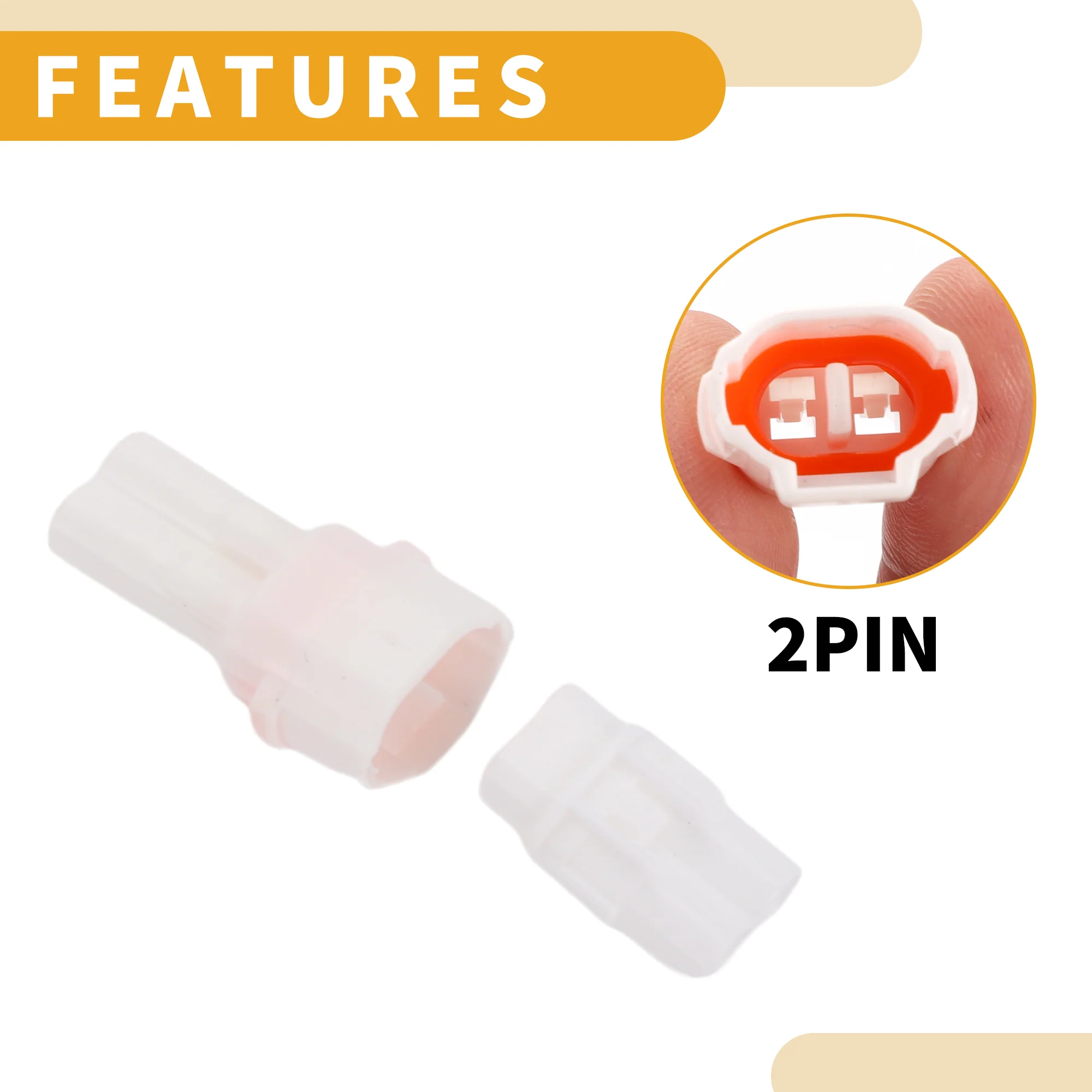 2 Pin Fog Light Connector Plug - Car Male Female Wire Terminal Connector - for Yamaha Plastic White - 1 Set - Image 6
