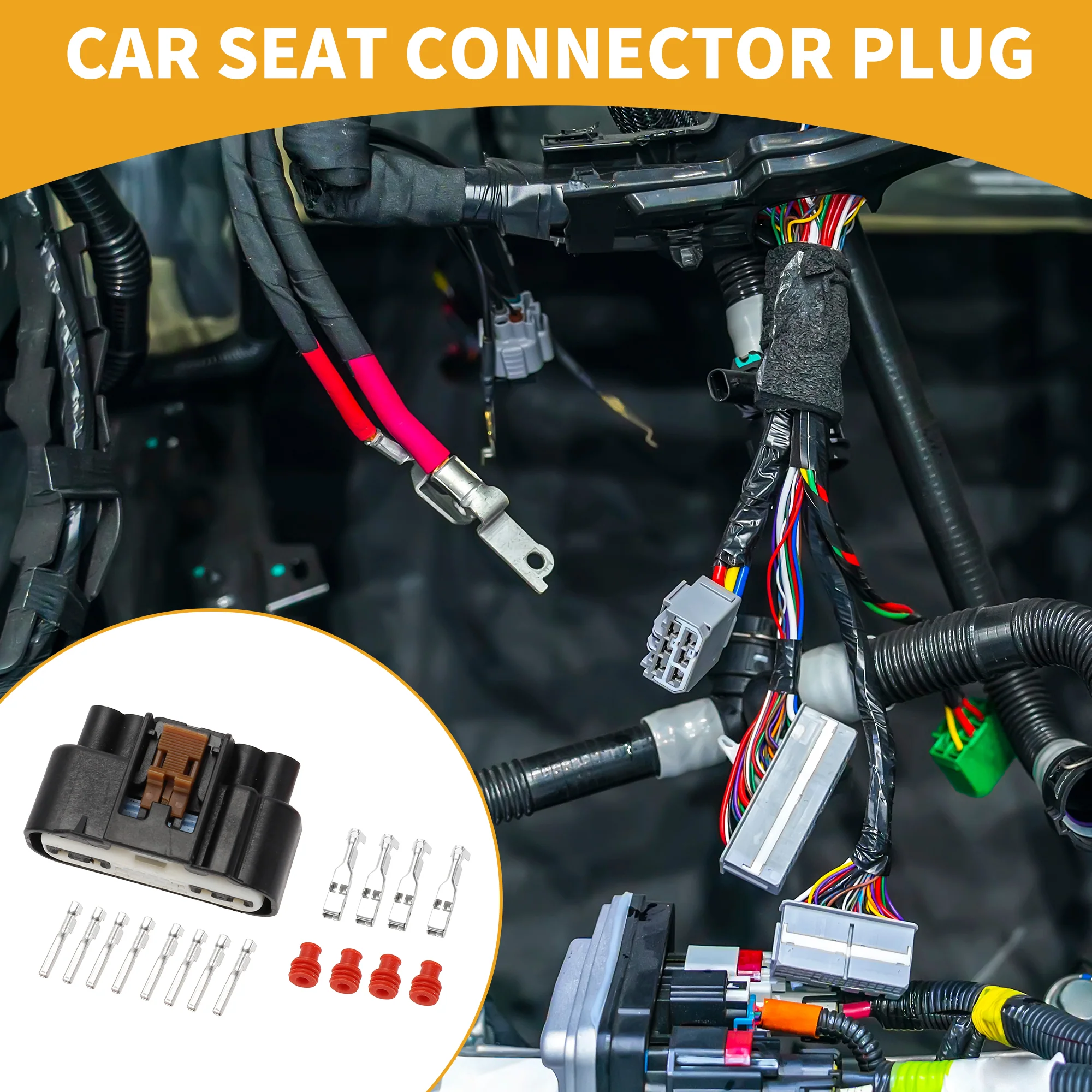 12 Pin Car Seat Connector Plug - Car Female Wire Terminal Connector - for Ford Plastic Black - 1 Set - Image 2