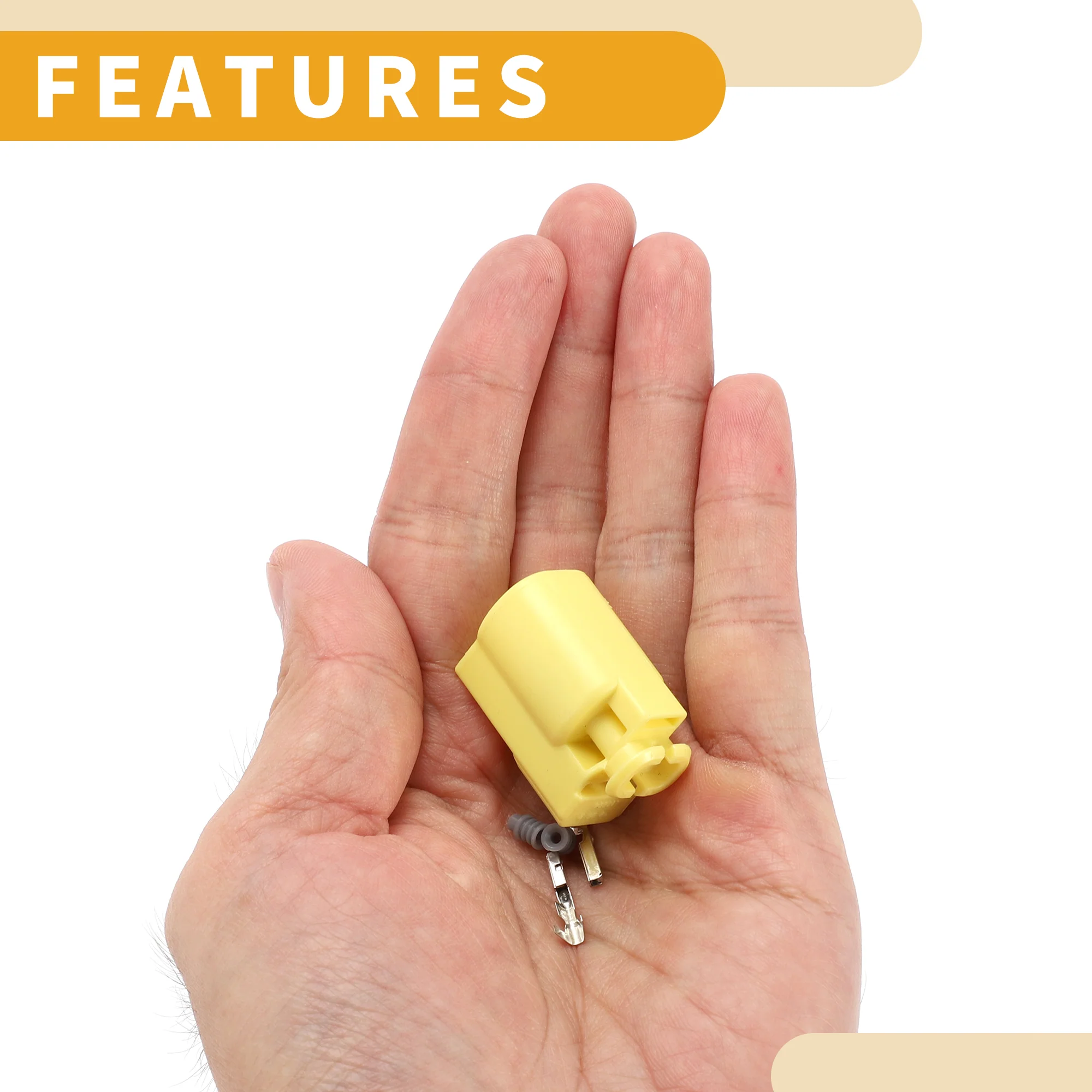 2 Pin Seat Alarm Switch Connector Plug - Car Female Wire Terminal Connector - for Nissan for Lexus Plastic Yellow - 1 Set - Image 7