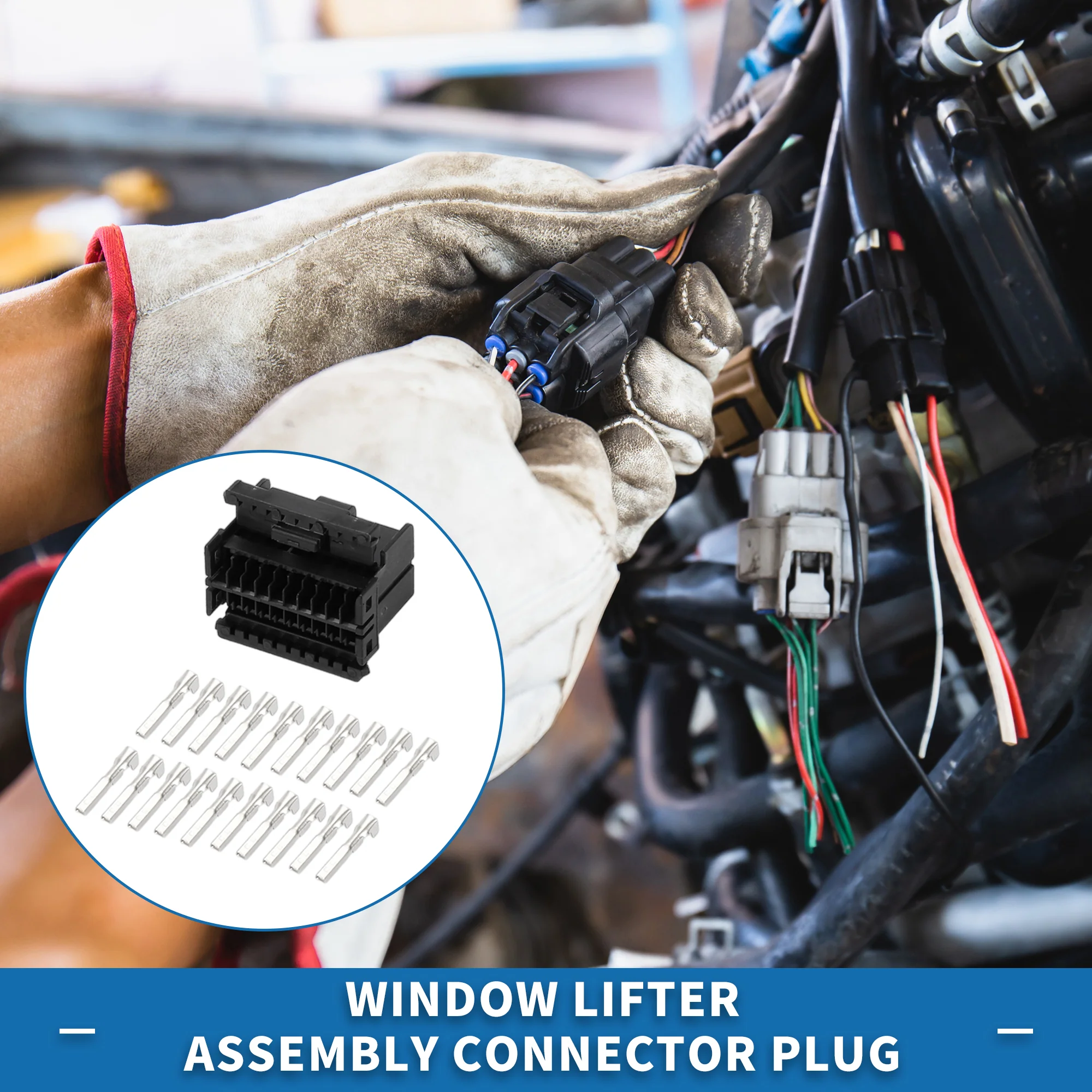 20 Pin Window Lifter Assembly Connector Plug 1mm Series Female Wire Terminal Connector for Ford for Suzuki Plastic Black 1 Set - Image 2