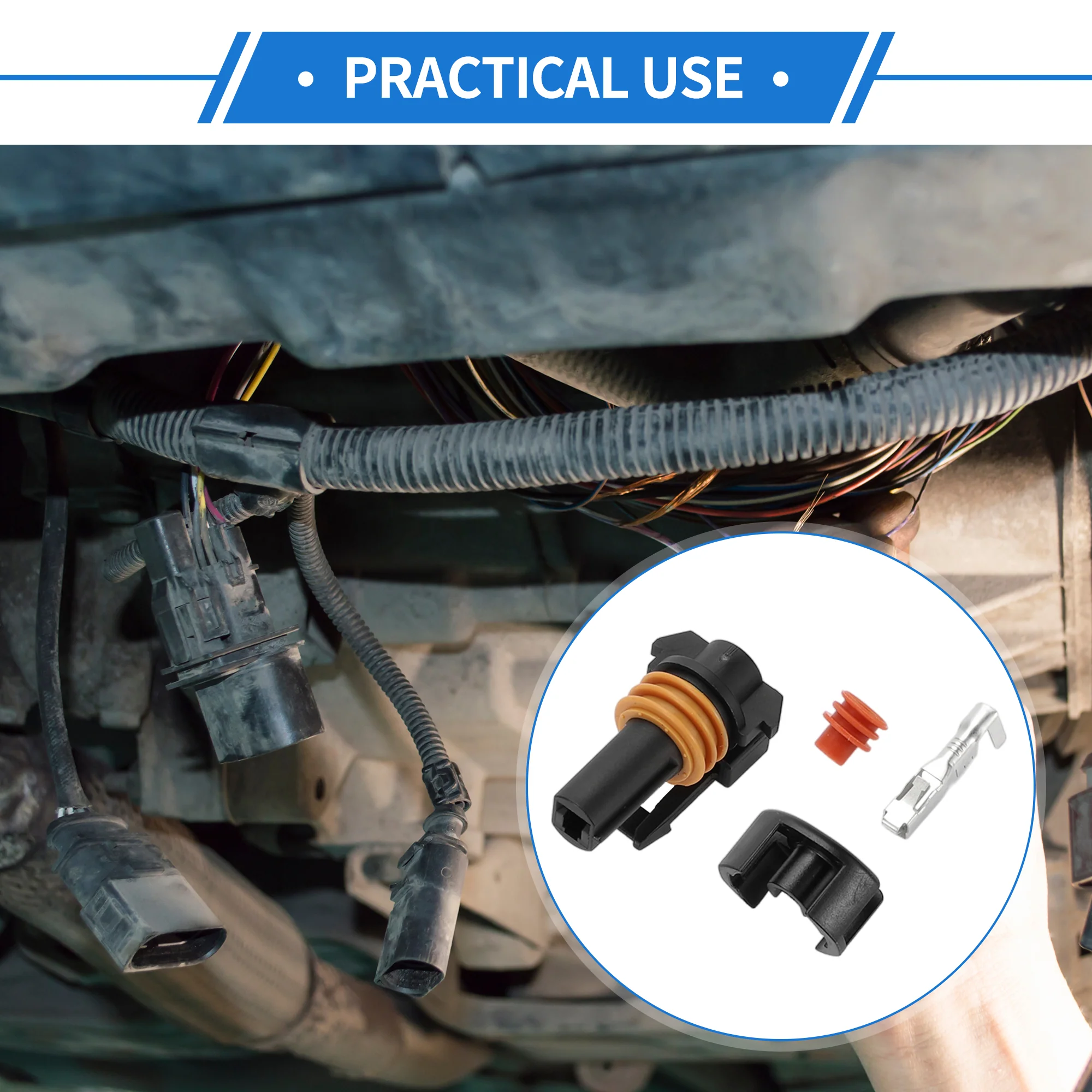 1 Pin Wiring Harness Connector Plug Kit Compatible for Chevy for Cadillac, Waterproof 2.8mm Series Plastic Black Orange Female Wire Terminal Connector - Image 3