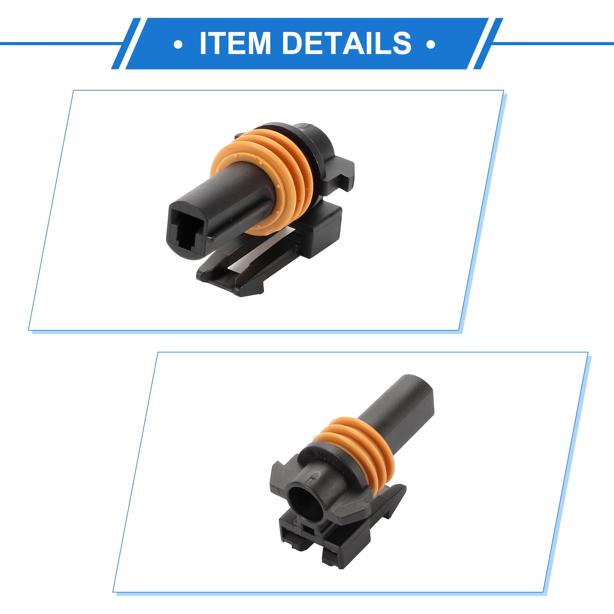 1 Pin Wiring Harness Connector Plug Kit Compatible for Chevy for Cadillac, Waterproof 2.8mm Series Plastic Black Orange Female Wire Terminal Connector - Image 7