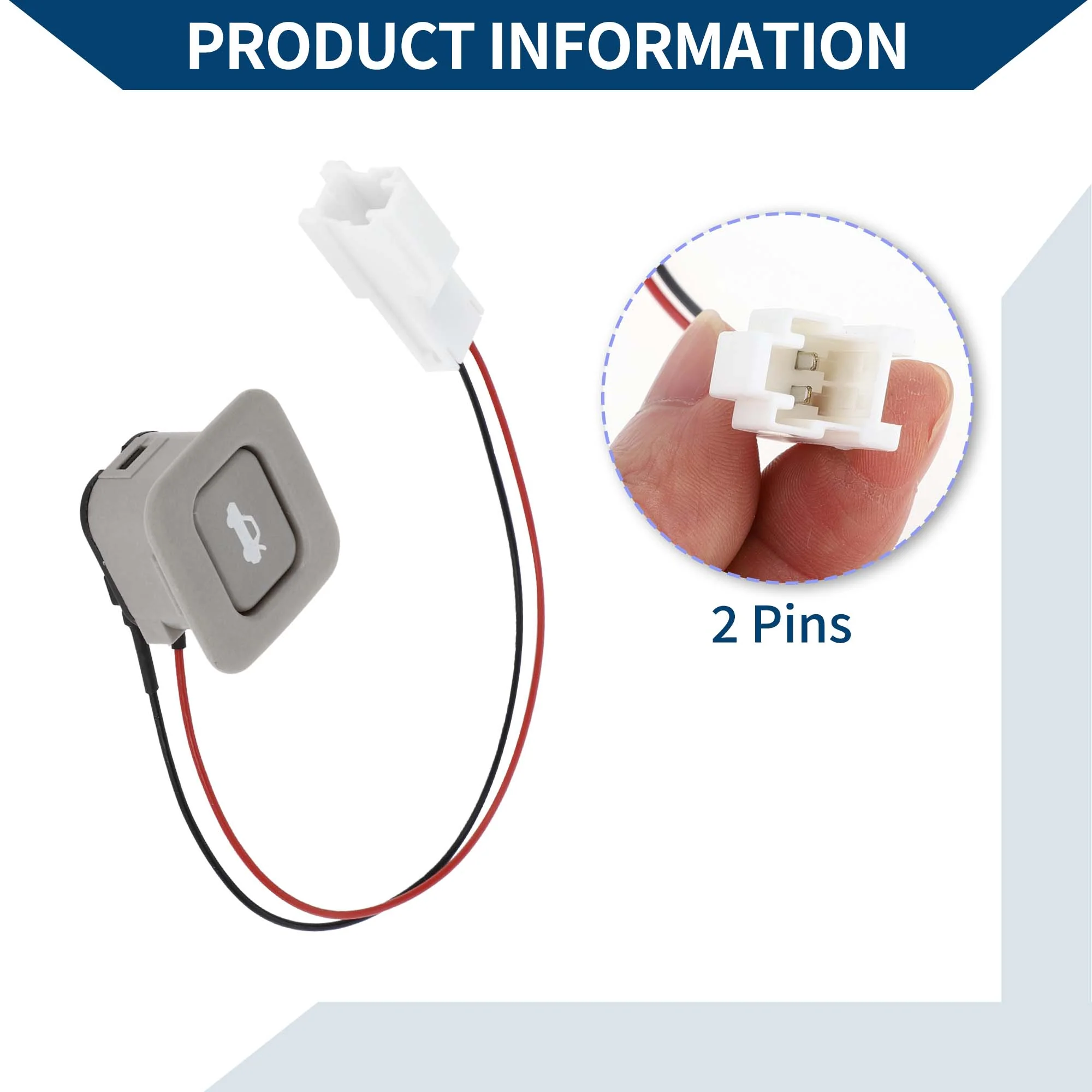 No.935552H0008M Trunk Lid Lock Release Push Button Handle Switch for Hyundai Elantra 2007-2010 / Rear Release Switch / Durable / 1 Pcs Gray - Image 5