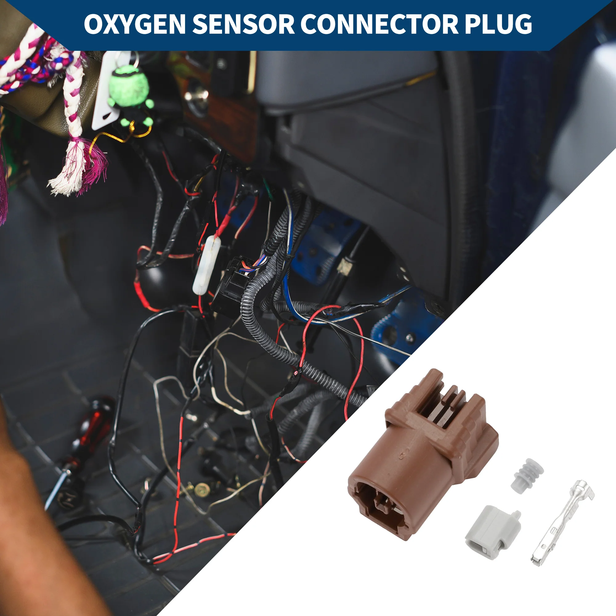Oxygen Sensor Connector Plug for Honda / Inner Female Wire Terminal Connector / Waterproof Plastic Tin-Plated Copper 1.2mm Series / 1 Set Brown 1 Pin - Image 4