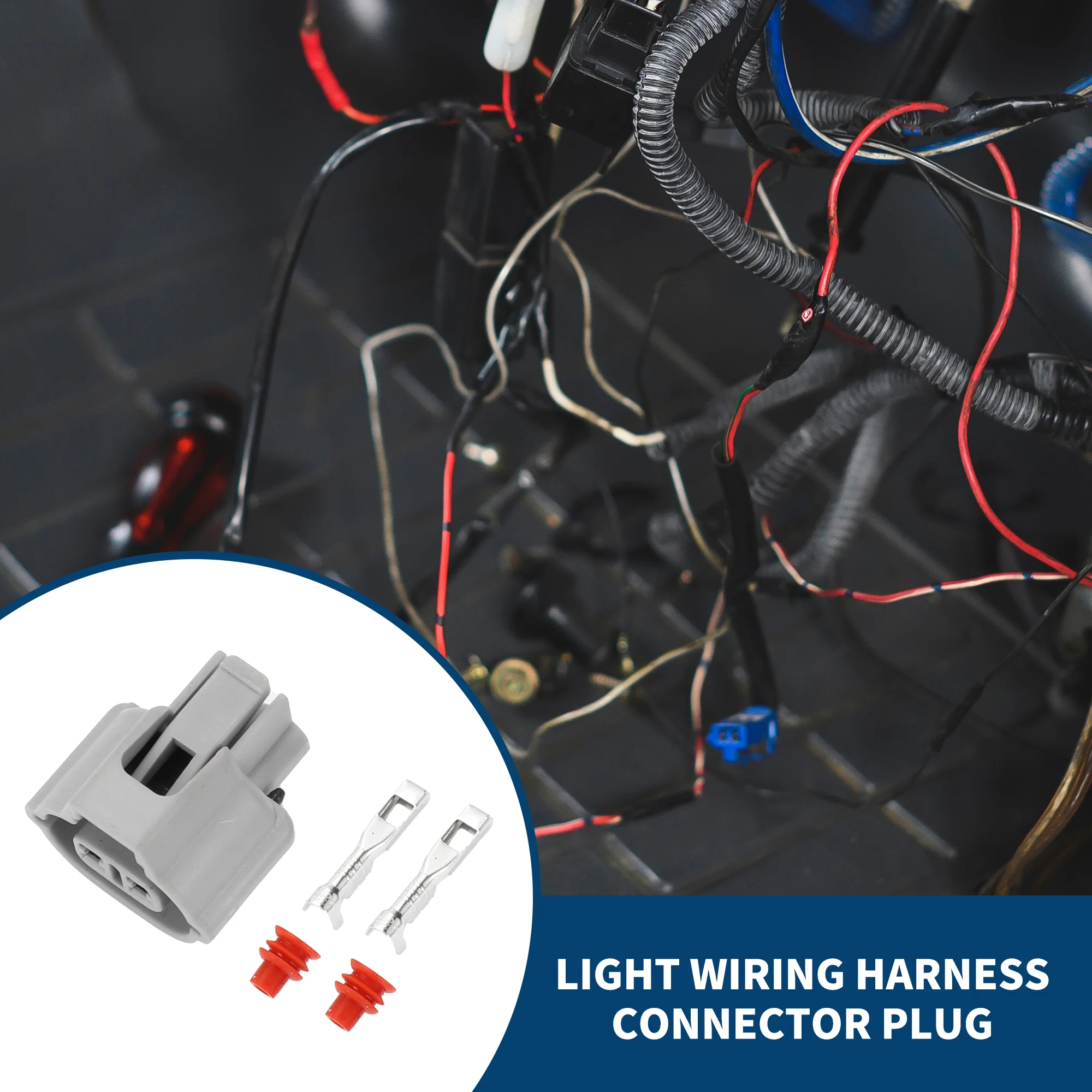 No.88988460 Light Wiring Harness Connector Plug for Chevrolet / Inner Female Wire Terminal Connector / Waterproof Plastic 2mm Series / 1set Gray 2 Pin - Image 2