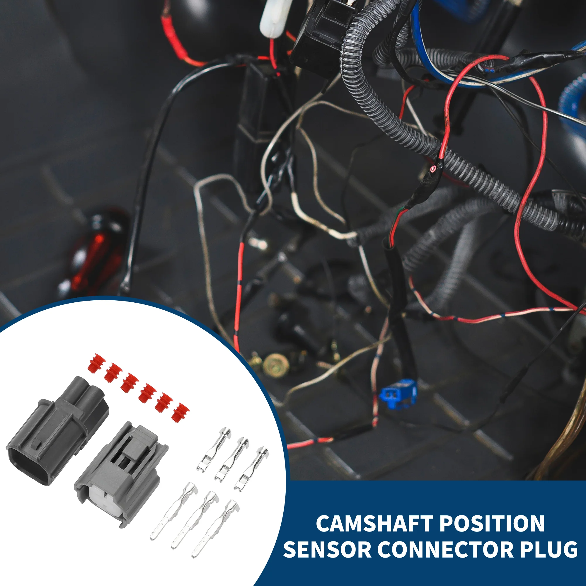 Camshaft Position Sensor Connector Plug for Toyota / Inner Male Female Wire Terminal Connector / Waterproof Plastic 2mm Series / 1 Set Gray 3 Pin - Image 2