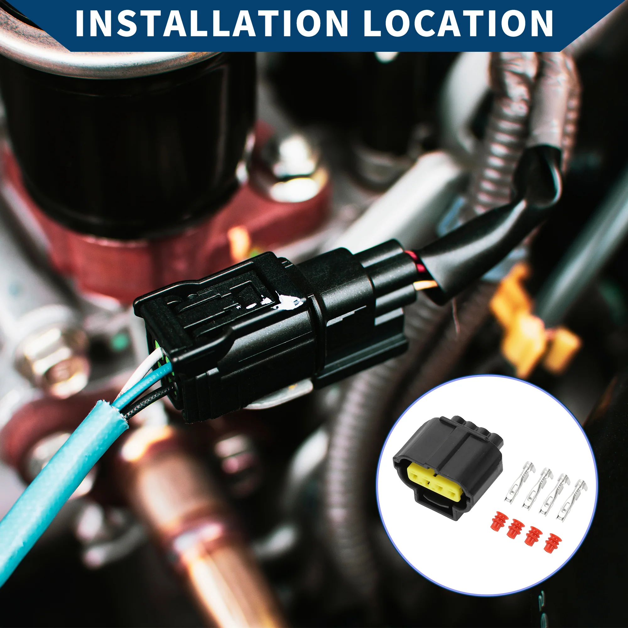 TPS Throttle Position Sensor Connector Plug for Toyota Crown Camry / Inner Female Wire Terminal Connector / Waterproof Plastic 1.8mm Series / 1 Set Black 4 Pin - Image 3