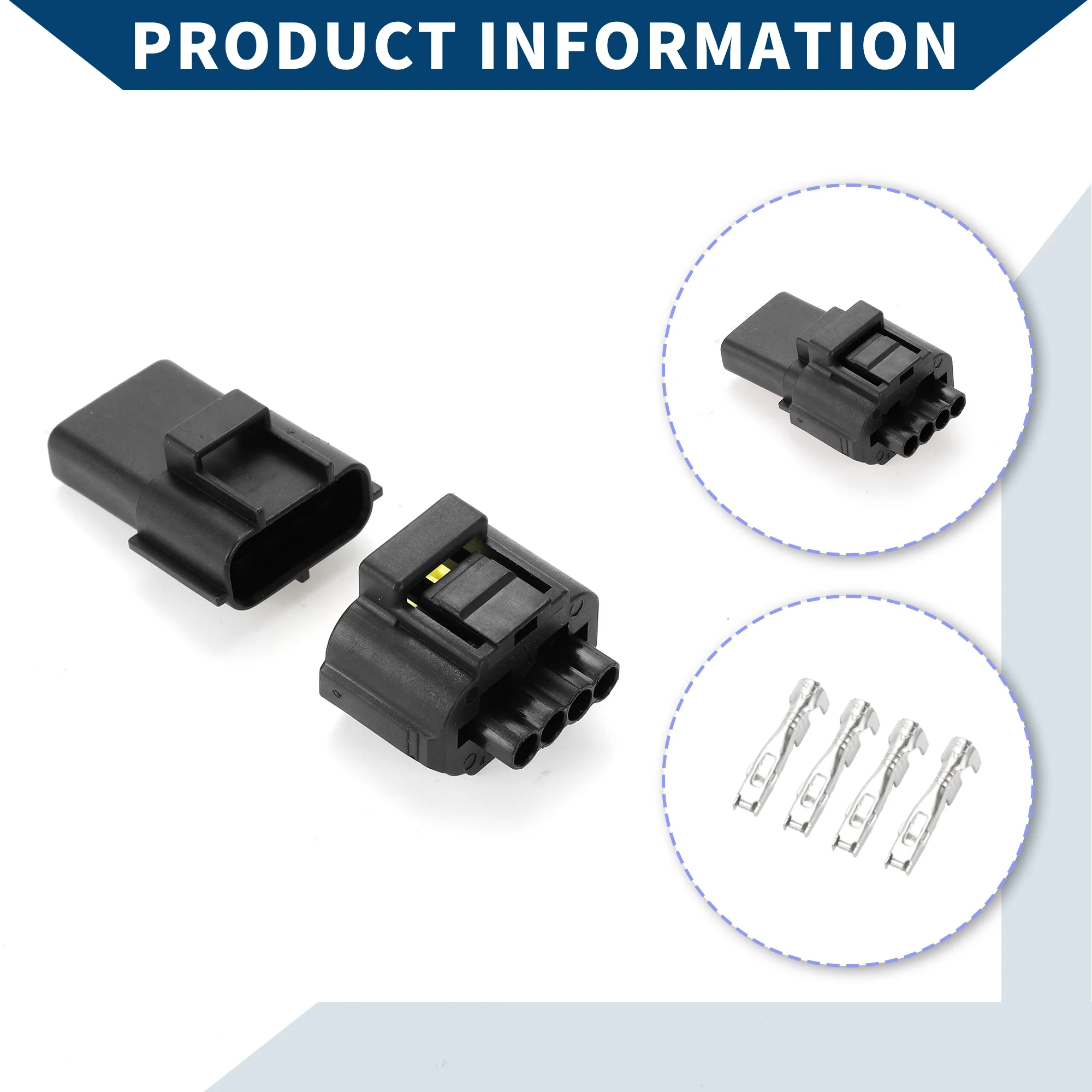 TPS Throttle Position Sensor Connector Plug for Toyota Crown Camry / Inner Male Female Wire Terminal Connector / Waterproof Plastic 1.8mm Series / 1 Set Black 4 Pin - Image 6
