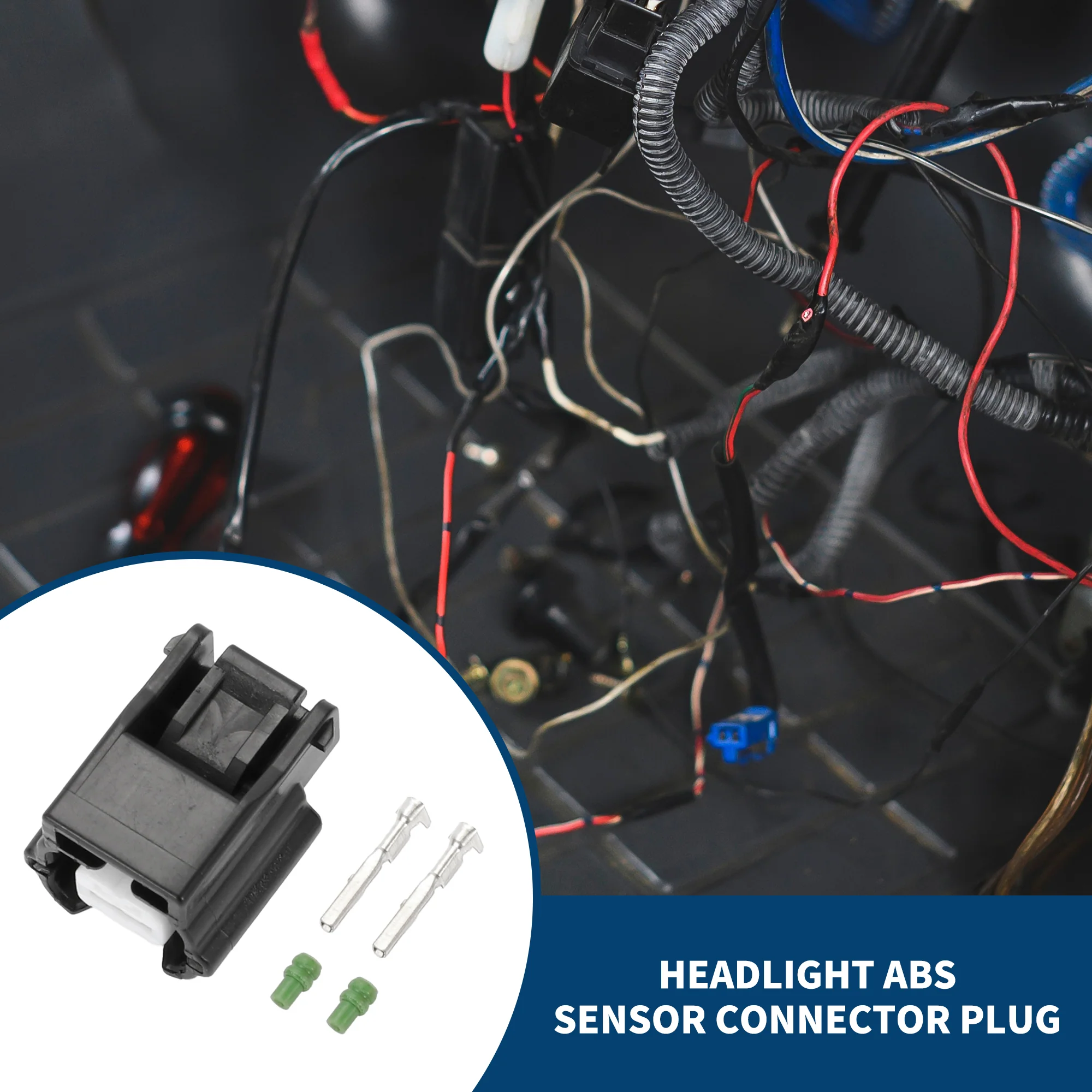 Headlight ABS Sensor Connector Plug for Honda / Inner Female Wire Terminal Connector / Waterproof Plastic 0.6mm Series / 1 Set Black 2 Pin - Image 2