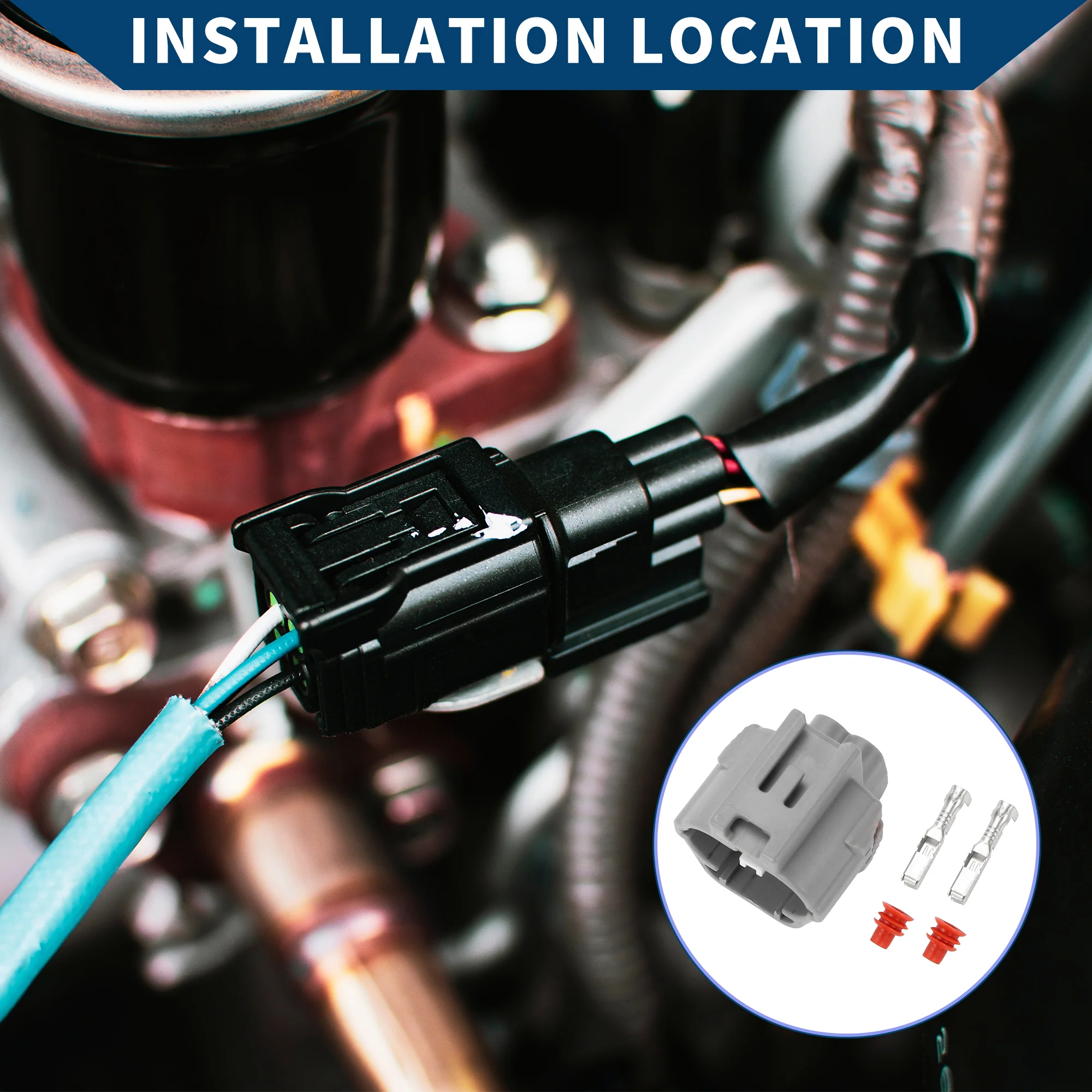 Oxygen Sensor Connector Plug for Honda Accord / Inner Female Wire Terminal Connector / Waterproof Plastic 2mm Series / 1 Set Gray 2 Pin - Image 3