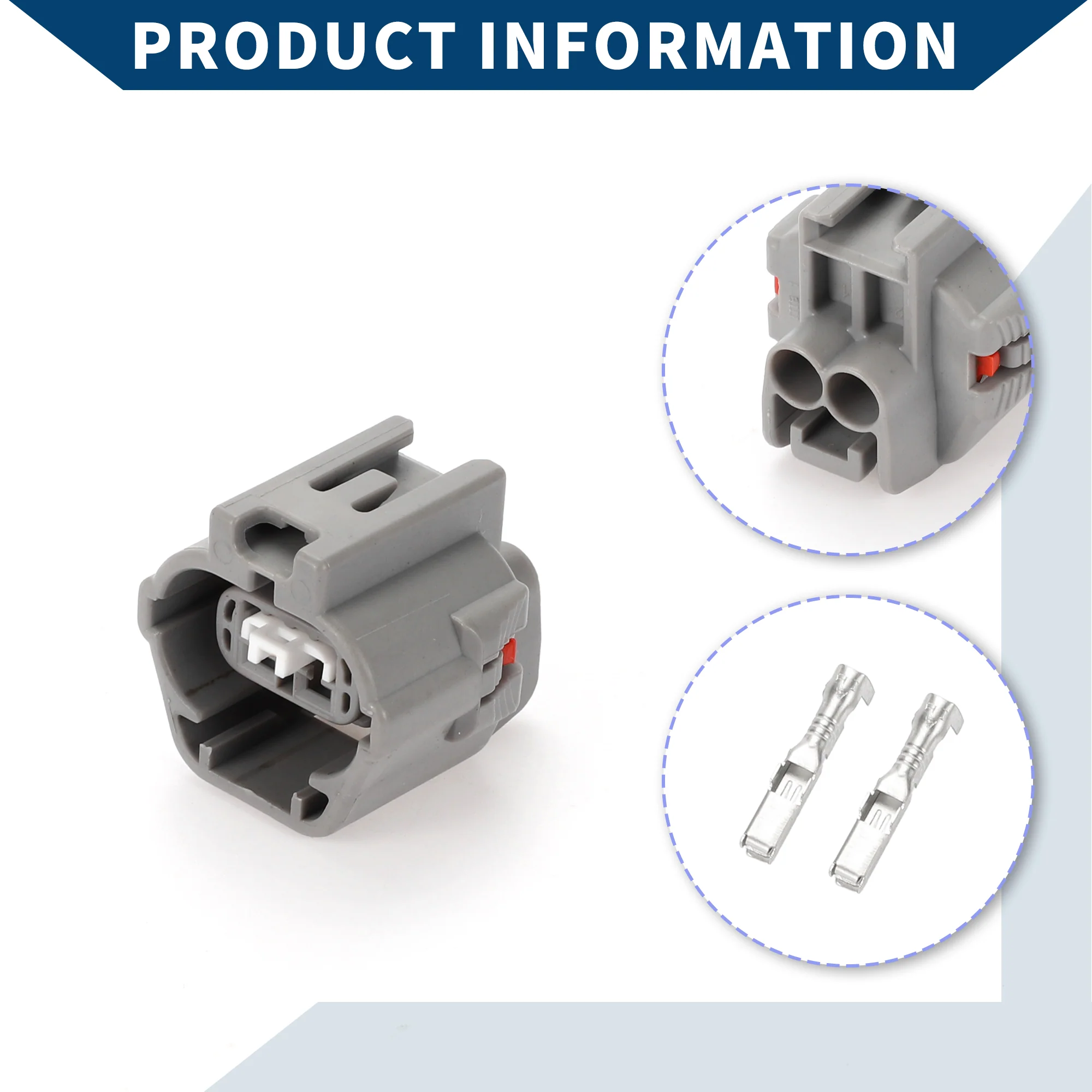 Oxygen Sensor Connector Plug for Honda Accord / Inner Female Wire Terminal Connector / Waterproof Plastic 2mm Series / 1 Set Gray 2 Pin - Image 6