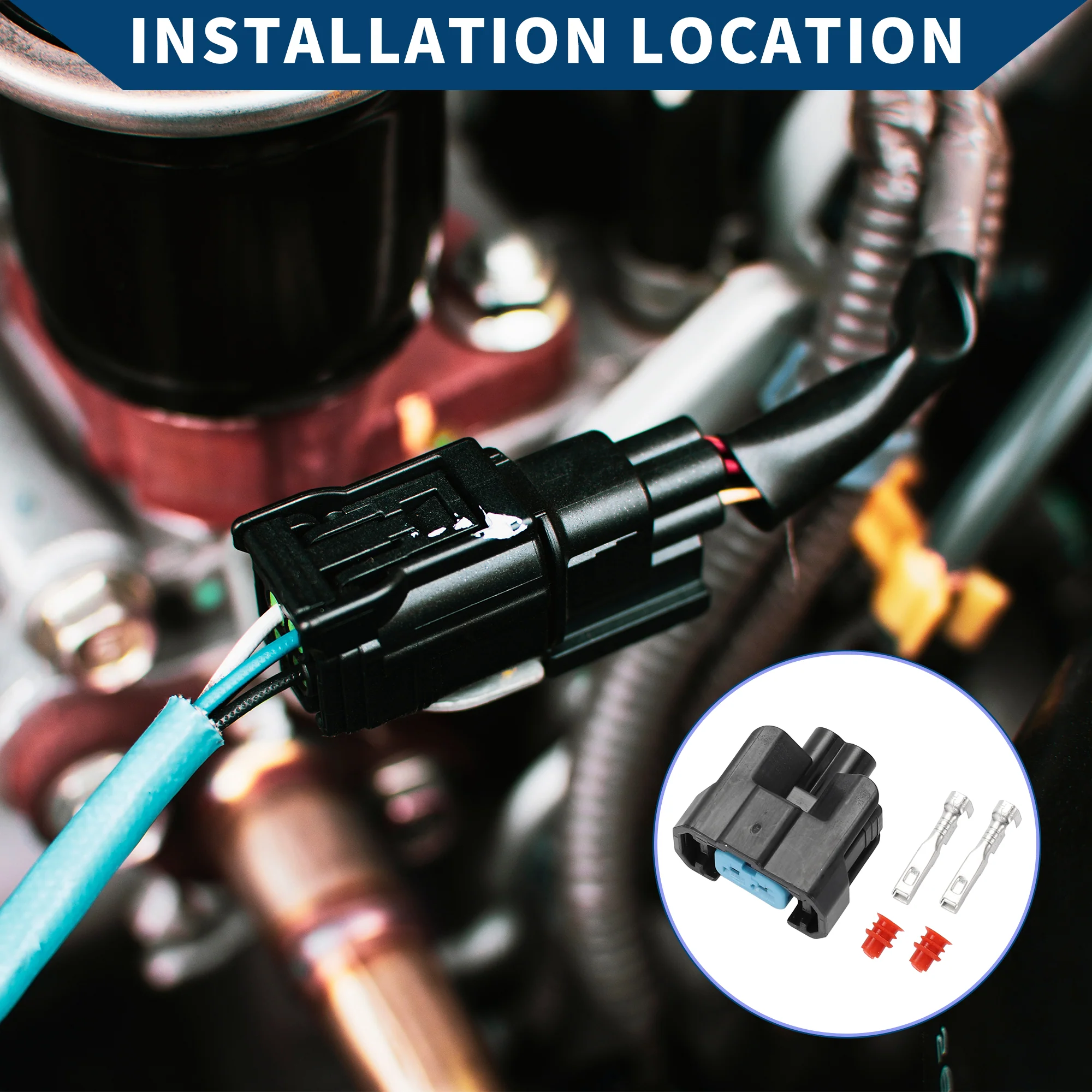 Fuel Injector Connector Plug for Honda / Inner Female Wire Terminal Connector / Waterproof Plastic 2.2mm Series / 1 Set Black 2 Pin - Image 3