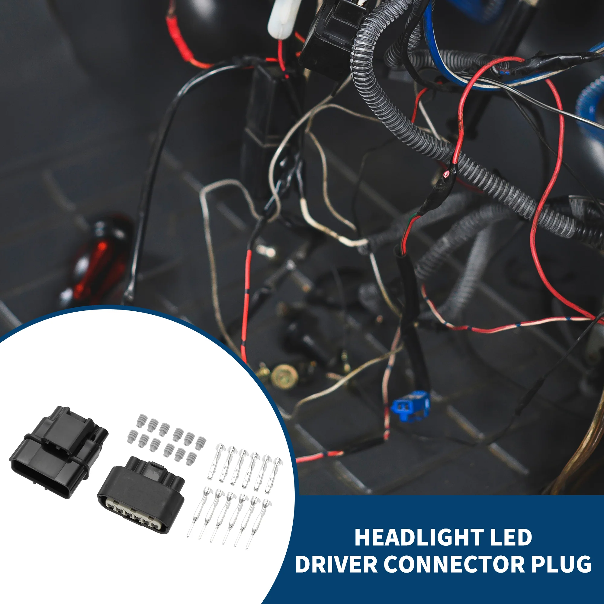 Headlight LED Driver Connector Plug for Honda Accord Spirior 9th Generation / Inner Male Female Wire Terminal Connector / Waterproof Plastic 1.2mm Series / 1 Set Black 6 Pin - Image 2