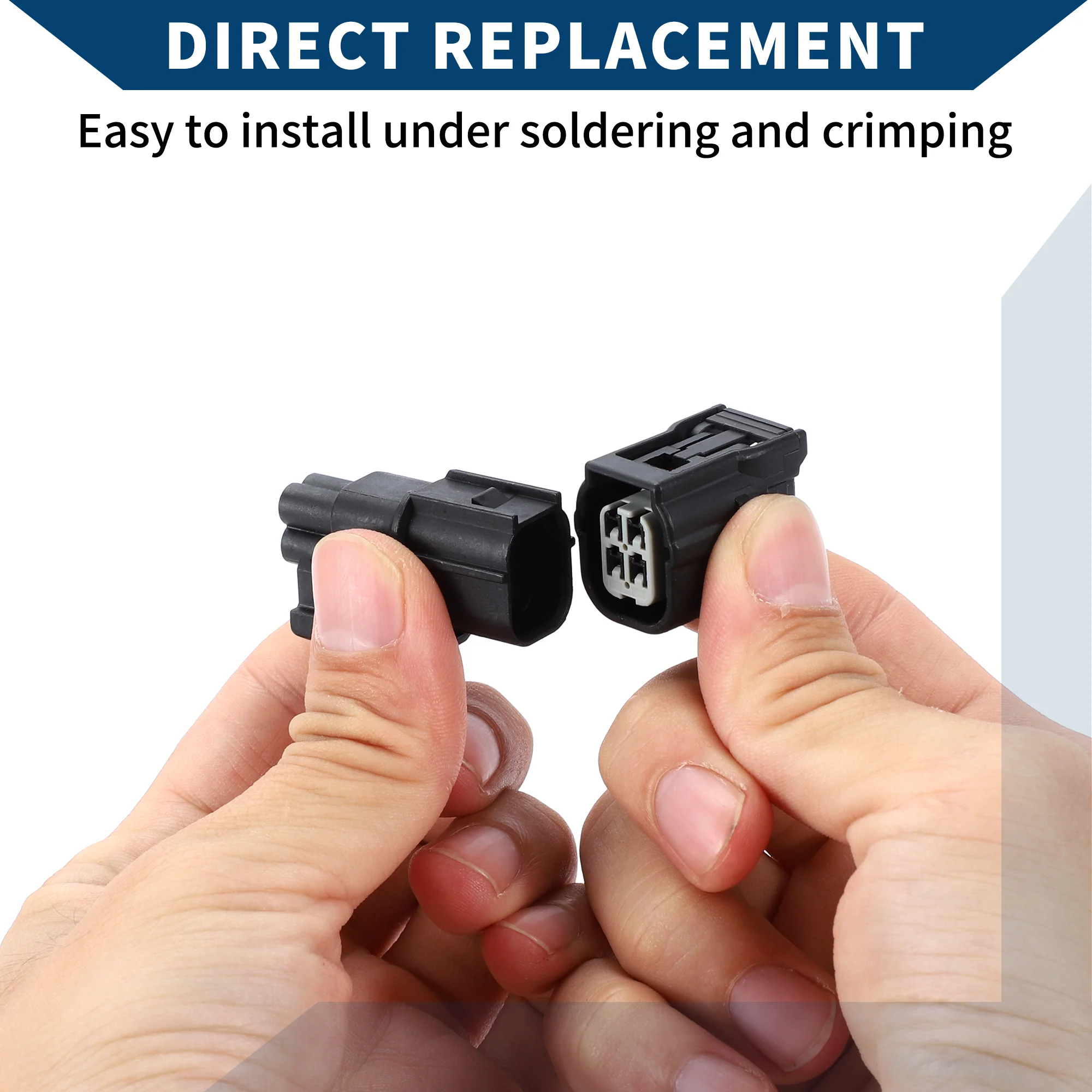 Oxygen Sensor Connector Plug for Honda FK2 FK8 / Inner Male Female Wire Terminal Connector / Waterproof Plastic 1mm Series / 1 Set Black 4 Pin - Image 5