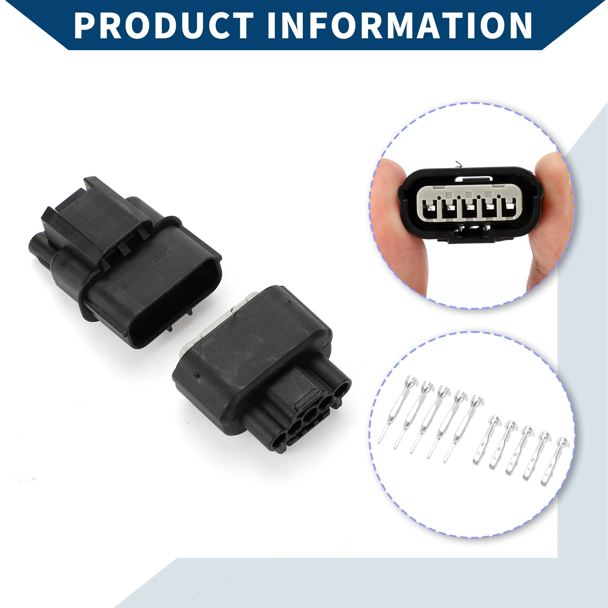 Mass Air Flow Sensor Meter Connector Plug for Honda FK2 FK8 / Inner Male Female Wire Terminal Connector / Waterproof Plastic 1.2mm Series / 1 Set Black 5 Pin - Image 6