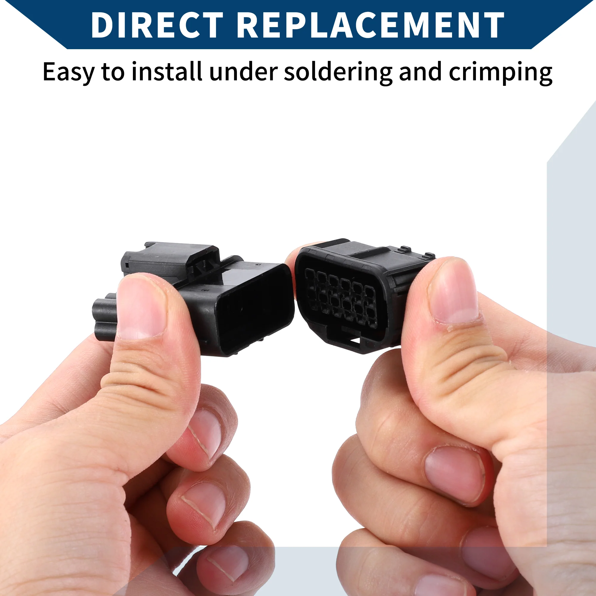 Front Headlight Connector Plug for Honda / Inner Male Female Wire Terminal Connector / Waterproof Plastic 1.5mm Series / 1 Set Black 12 Pin - Image 5