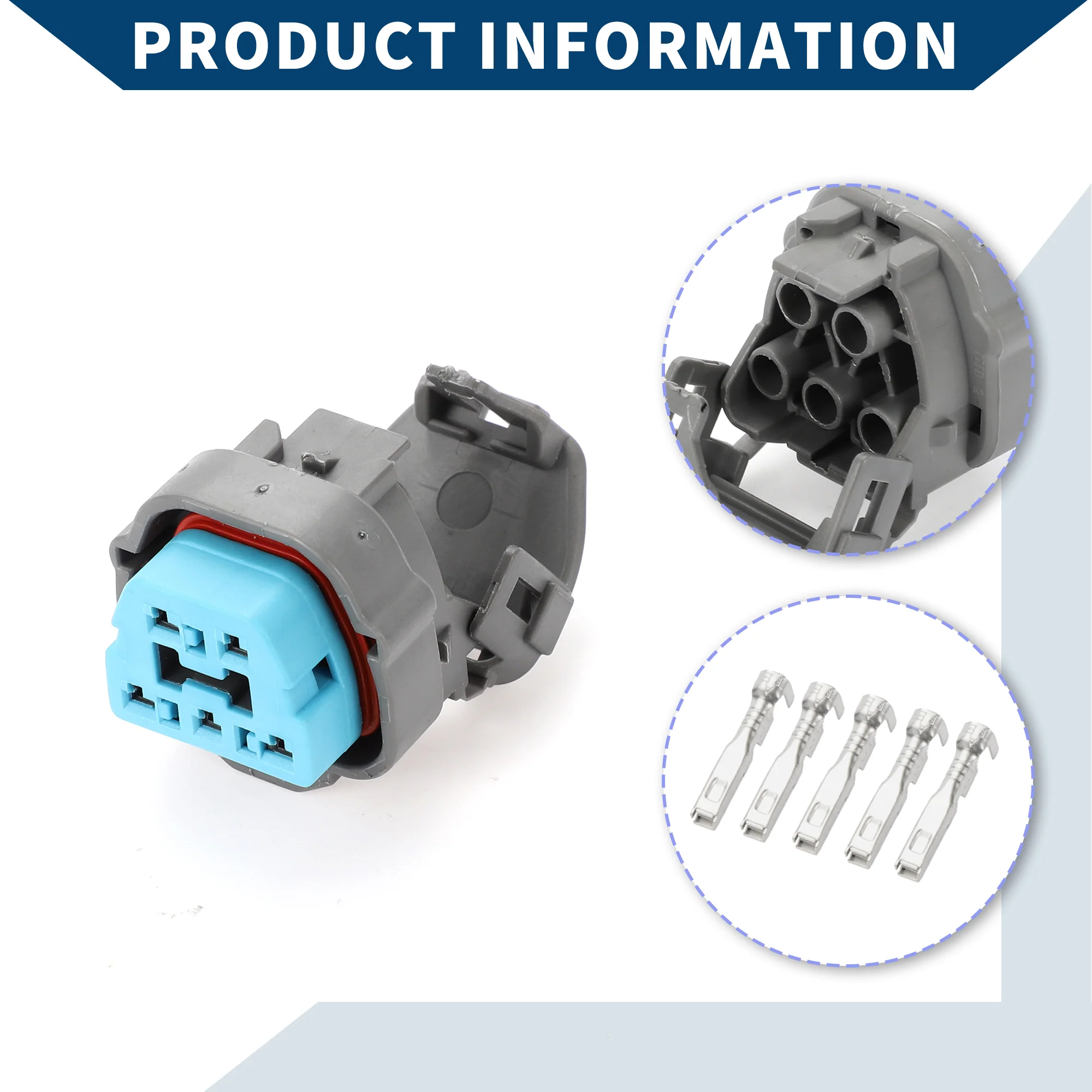 Fuel Pump Connector Plug for Honda for Acura / Inner Female Wire Terminal Connector / Waterproof Plastic 2.2mm Series / 1 Set Gray 5 Pin - Image 6