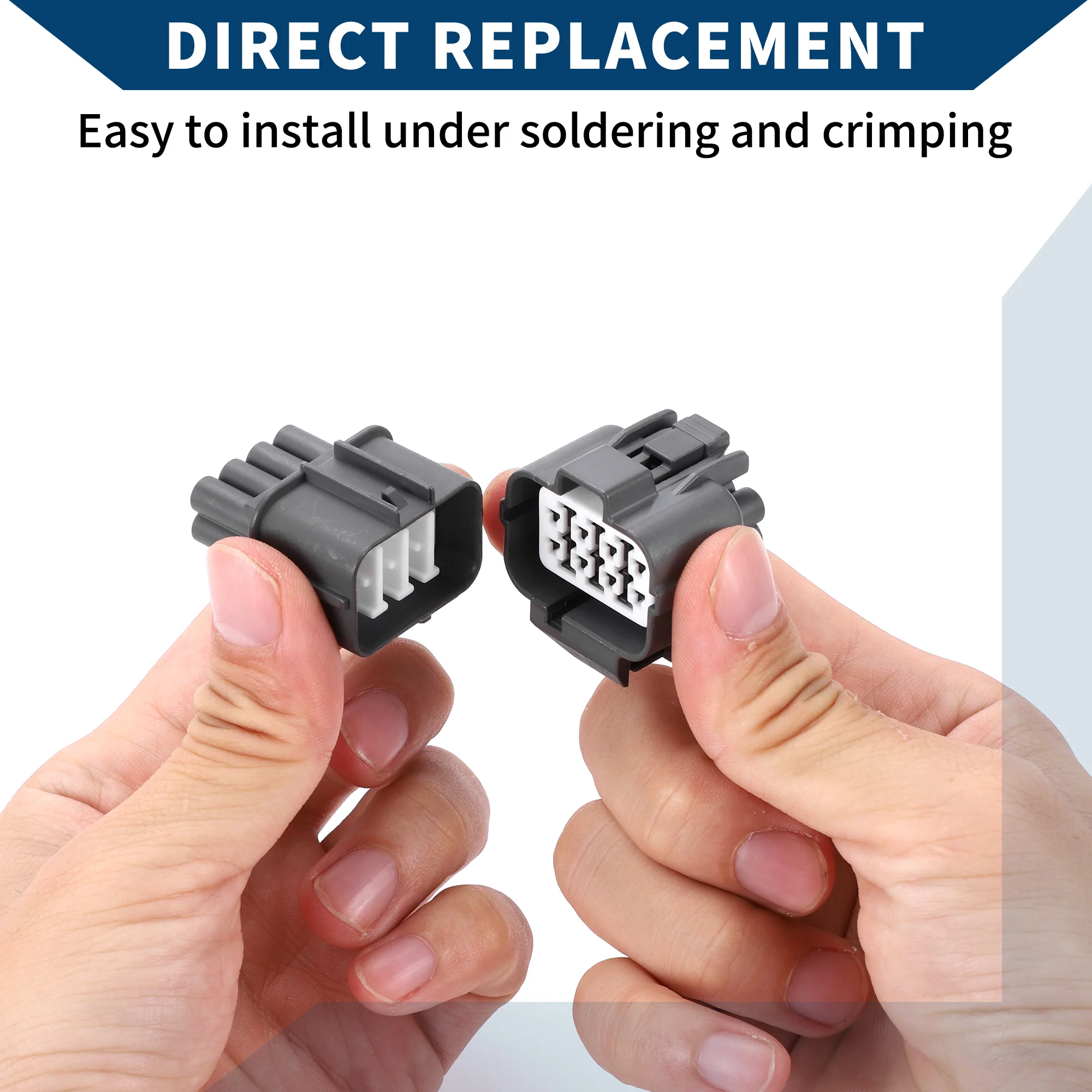 OBD1 Distributor Connector Plug for Honda / Inner Male Female Wire Terminal Connector / Waterproof Plastic 2mm Series / 1 Set Black 8 Pin - Image 4