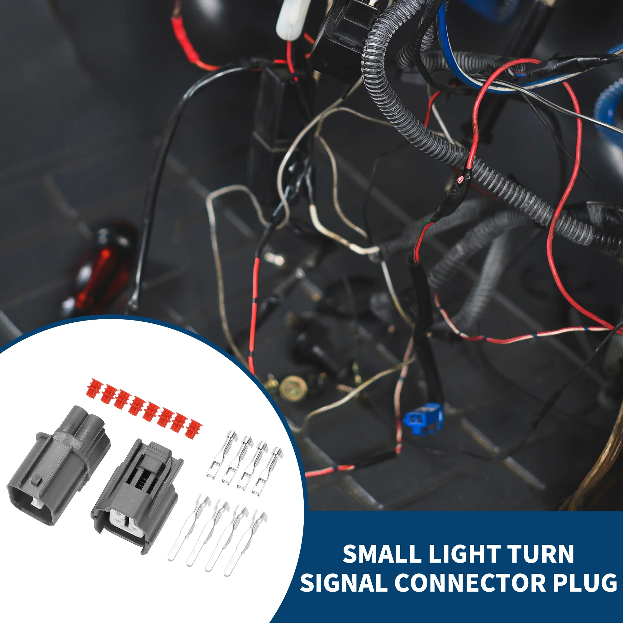 Small Light Turn Signal Connector Plug for Honda Accord / Inner Male Female Wire Terminal Connector / Waterproof Plastic 2mm Series / 1 Set Gray 4 Pin - Image 2