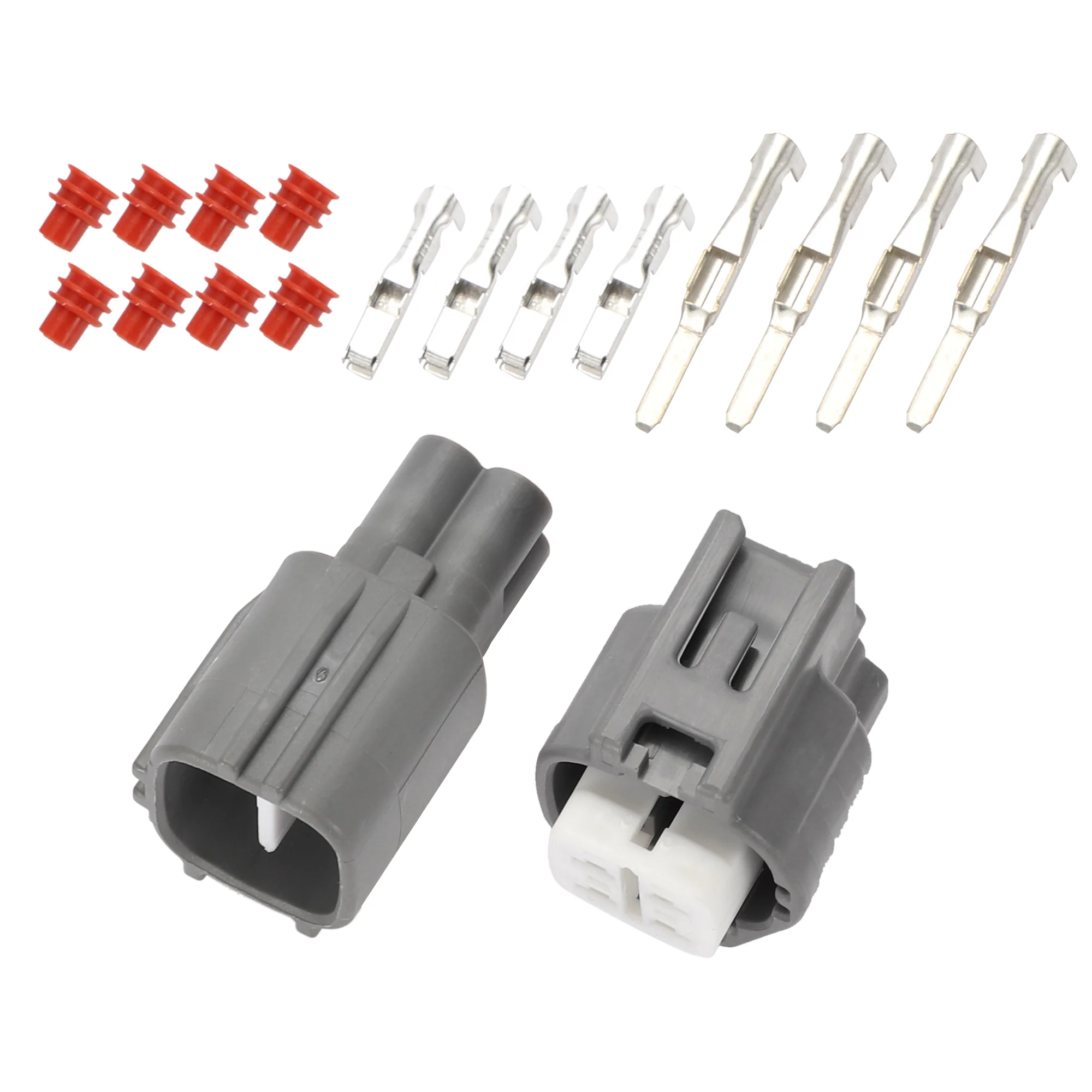4 Pin O2 Oxygen Sensor Connector Plug No.9098011028 2.2mm Series Male Female Wire Terminal Connector for Toyota for Lexus Plastic Gray