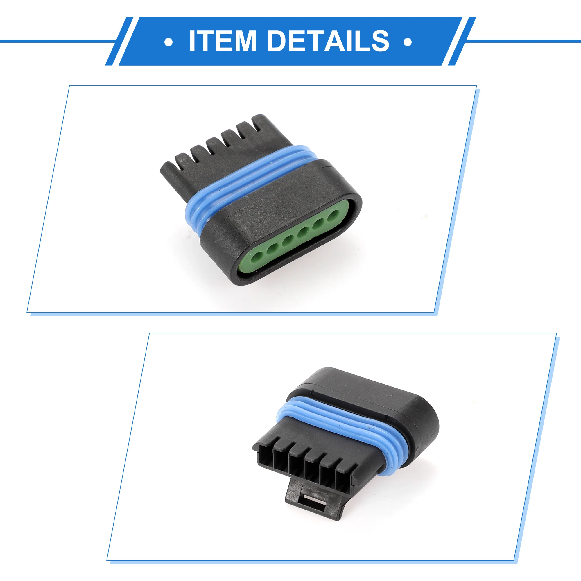 6 Pin Accelerator Pedal Connector Plug for Excavator, Waterproof Plastic Black Female Wire Terminal Connector - Image 7
