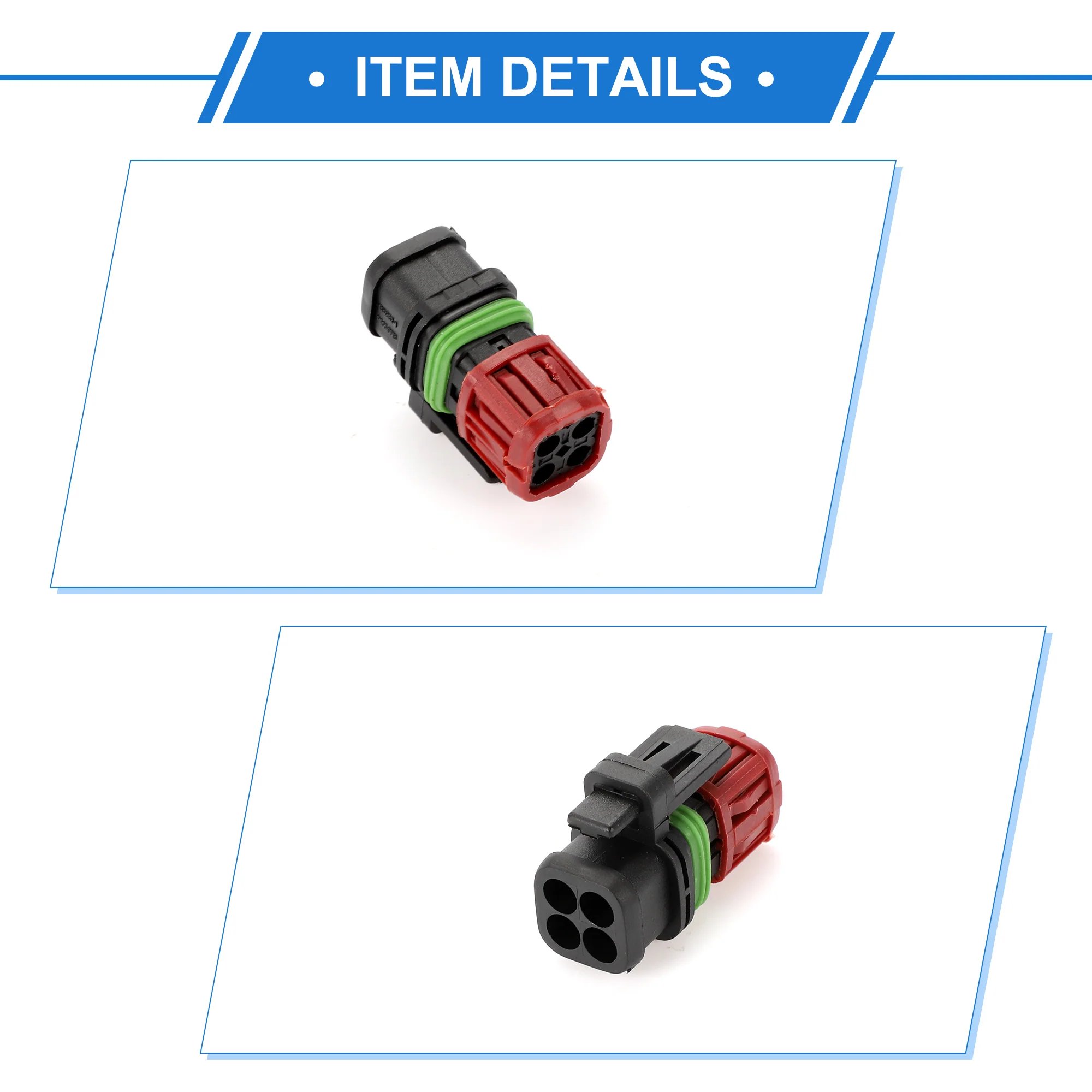 4 Pin Fuel Injector MAP Sensor Connector Plug for VOLVO Truck/Excavator, Waterproof Plastic Black Red Female Wire Terminal Connector - Image 7