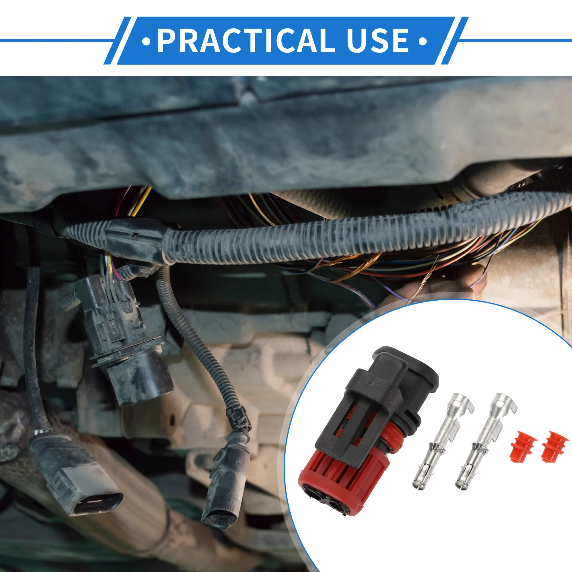 2 Pin Diesel Fuel Injection Connector Plug for Truck/Excavator , Waterproof Plastic Black Female Wire Terminal Connector - Image 2