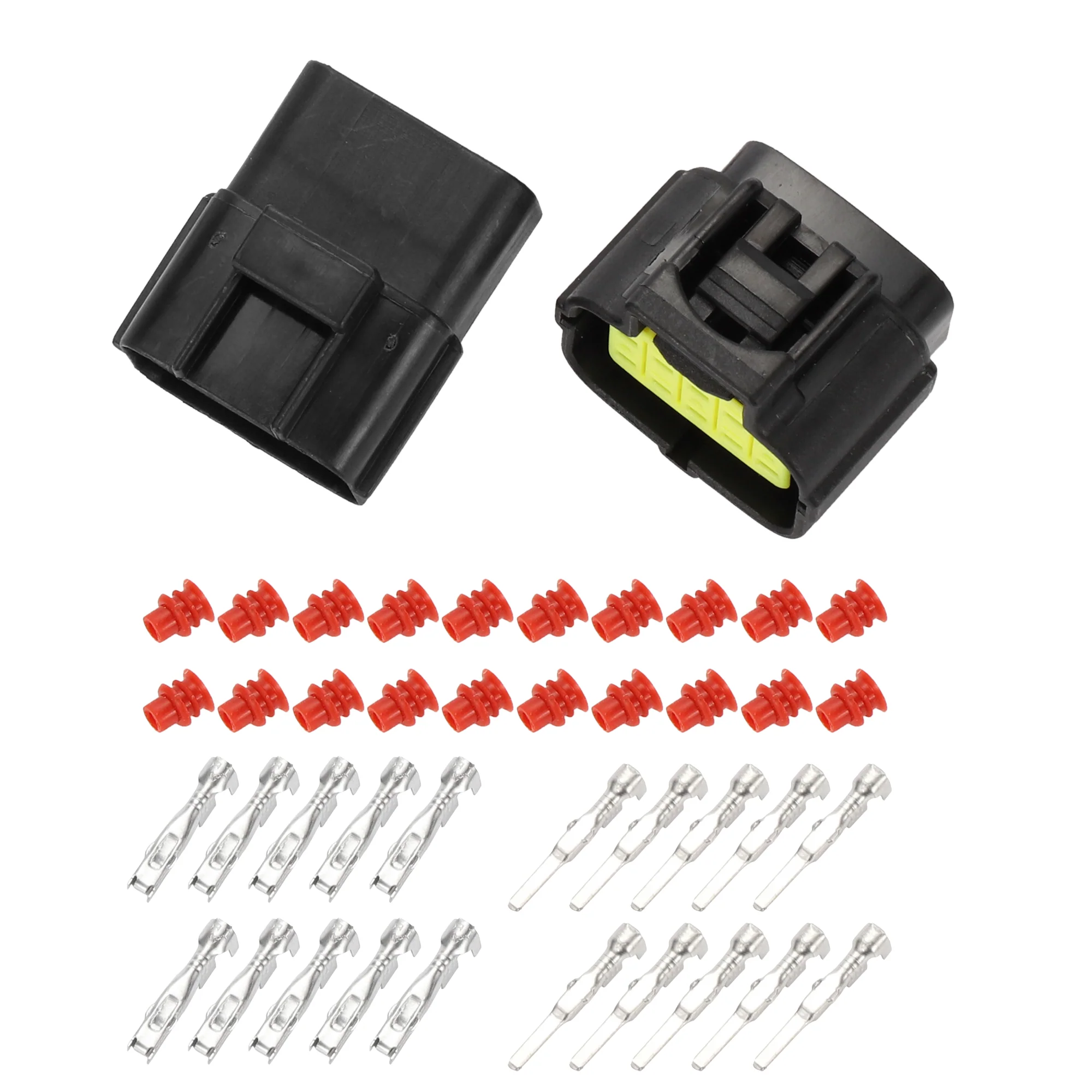 10 Pin Display Monitor Instrument Connector Plug for Volvo EC55 140, Waterproof Plastic Black Male Female Wire Terminal Connector