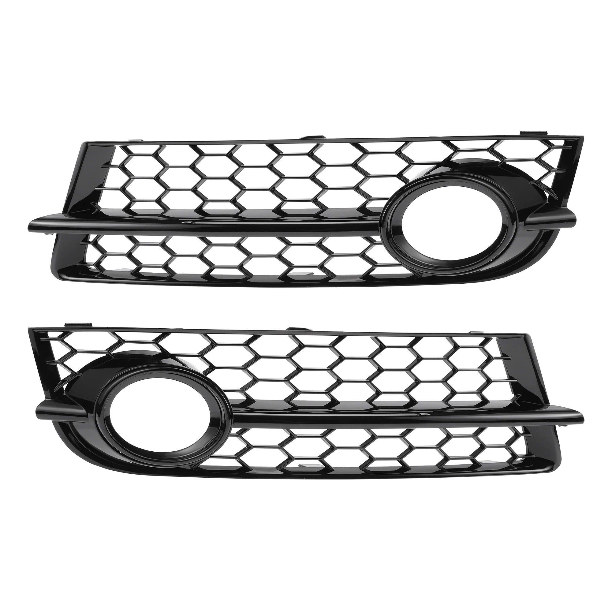 No.8J0807682/8J0807681 Fog Light Grill for Audi TT 8J 2006-2014 Front Left Right Front Lower Bumper Fog Light Cover Inserts ABS 1 Pair Black