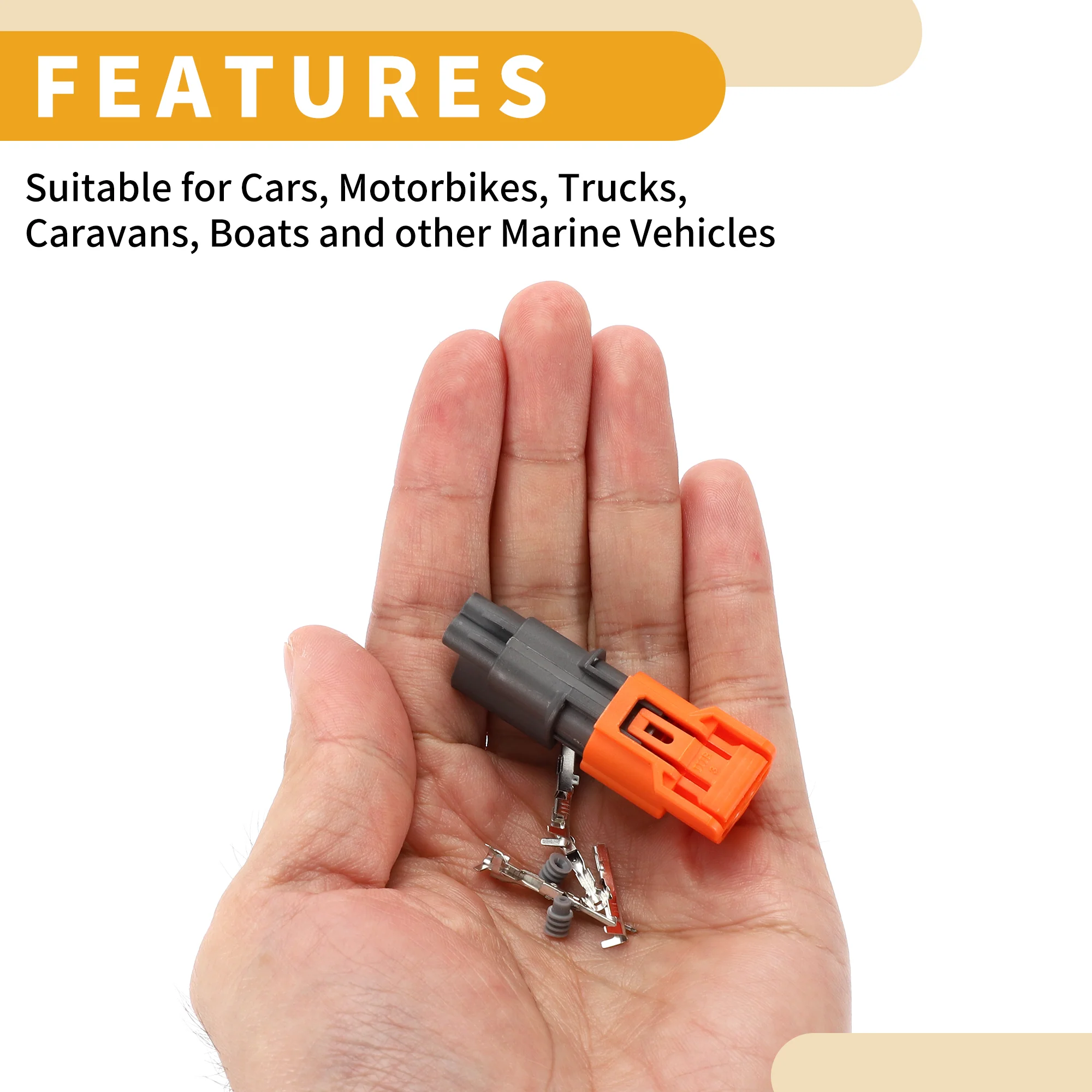 2 Pin Air Intake Sensor Turn Signal Connector Plug - Car Male Female Wire Terminal Connector - for Honda K20 Plastic Gray - 1 Set - Image 7