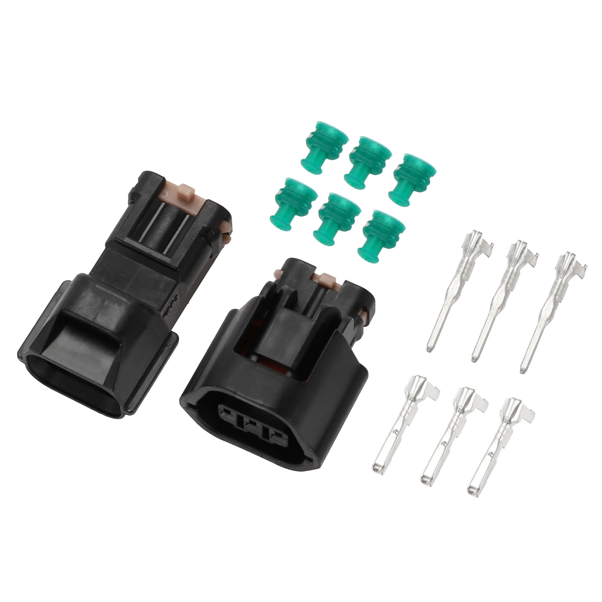 3 Pin Crank Cam Speed Sensor Connector Plug - Car Male Female Wire Terminal Connector - for Mitsubishi Evo Plastic Black - 1 Set