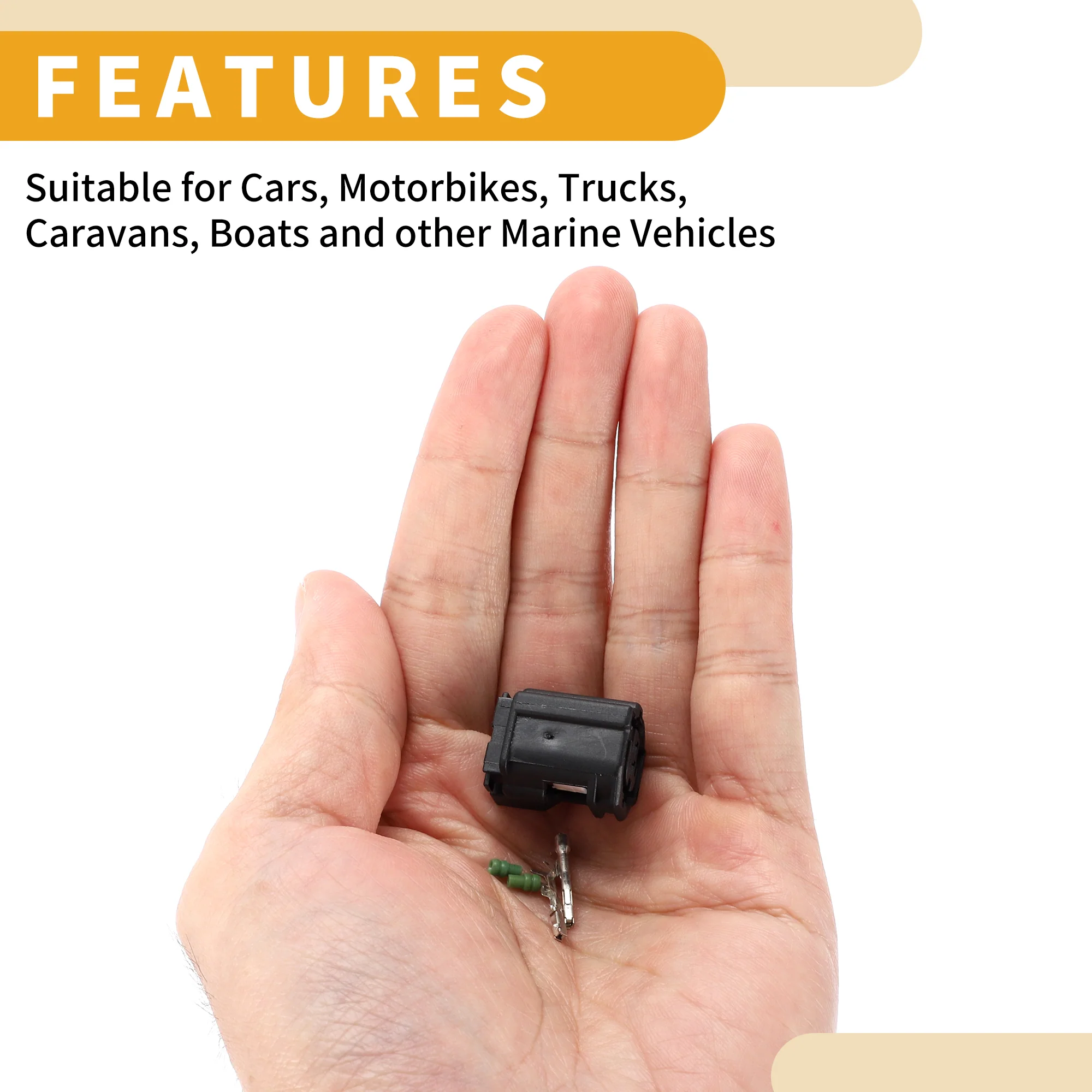 2 Pin ABS Wheel Sensor Connector Plug - Car Female Wire Terminal Connector - for Toyota Plastic Black - 1 Set - Image 7